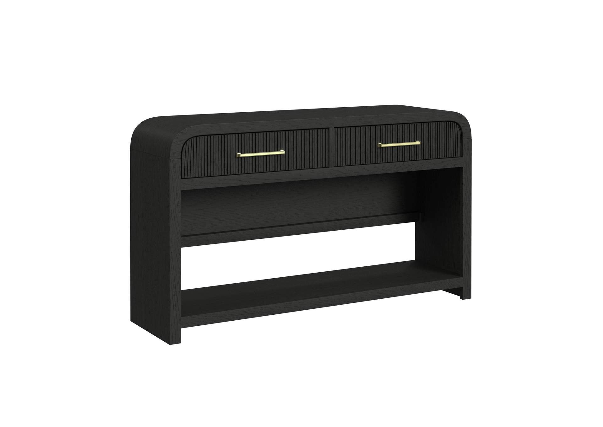 Ridgemont Sofa Table With Bottom Shelf In Black With Grain image 7