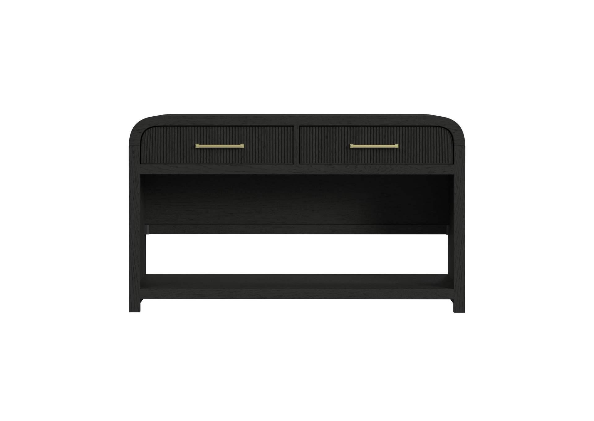 Ridgemont Sofa Table With Bottom Shelf In Black With Grain image 8
