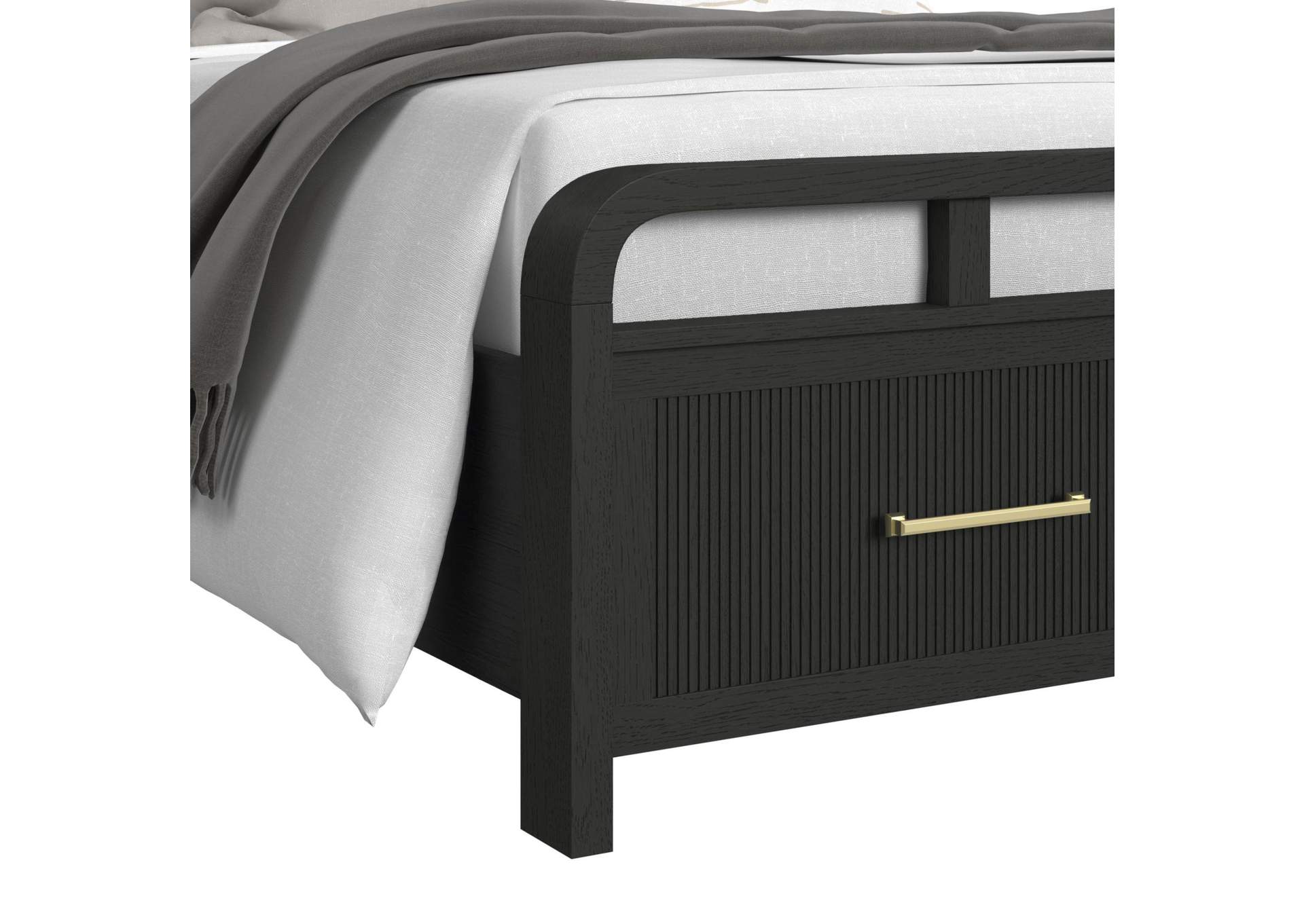 Ridgemont King Storage Bed In Black With Grain image 6
