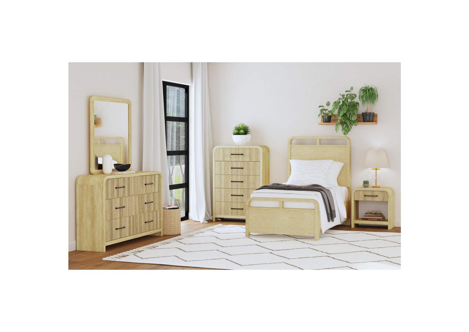 Ridgemont 1 - Drawer Nightstand With USB In Natural image 1