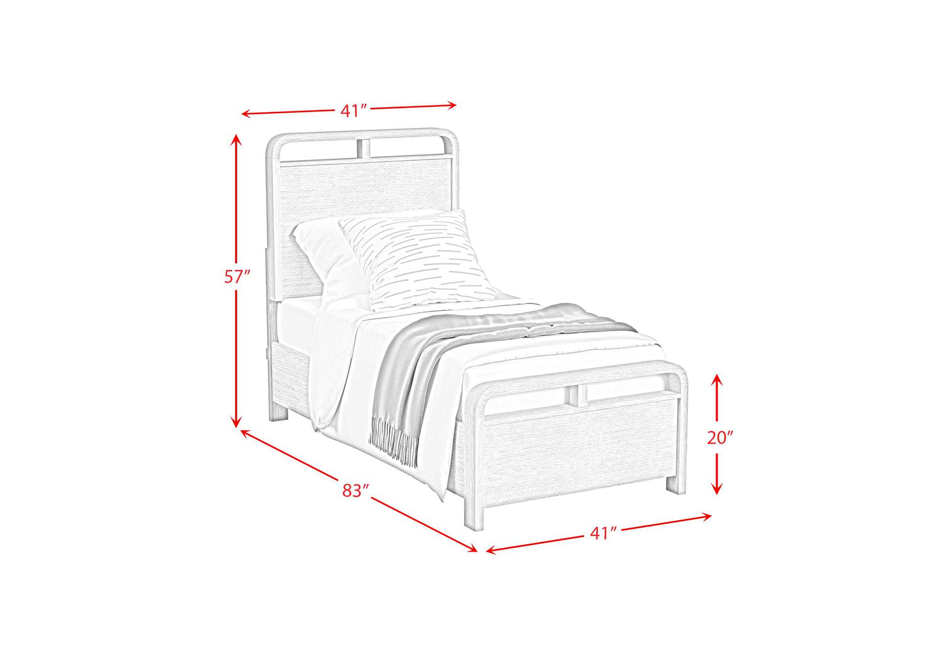 Ridgemont Twin Panel Bed In Black With Grain image 5