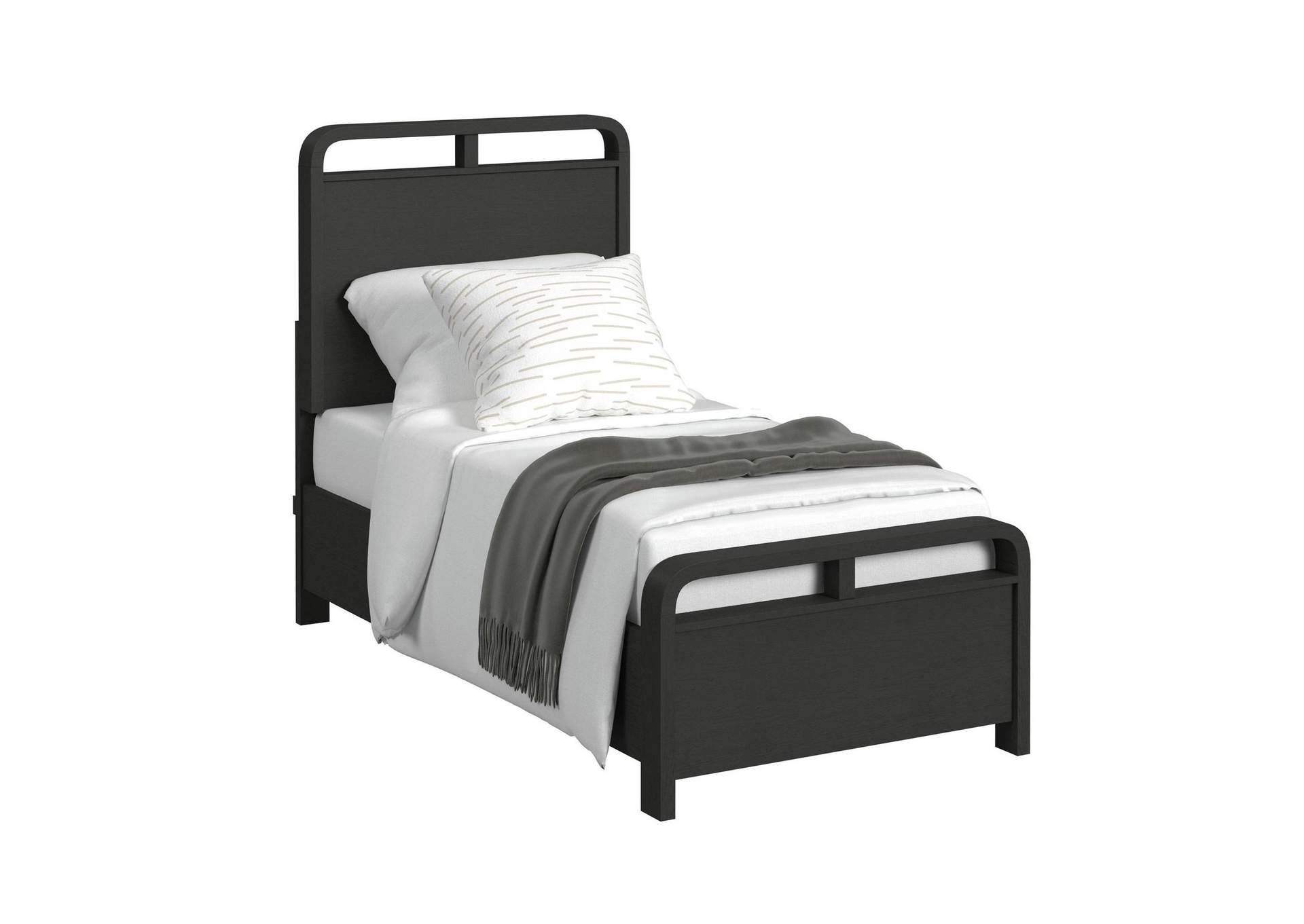 Ridgemont Twin Panel Bed In Black With Grain image 6
