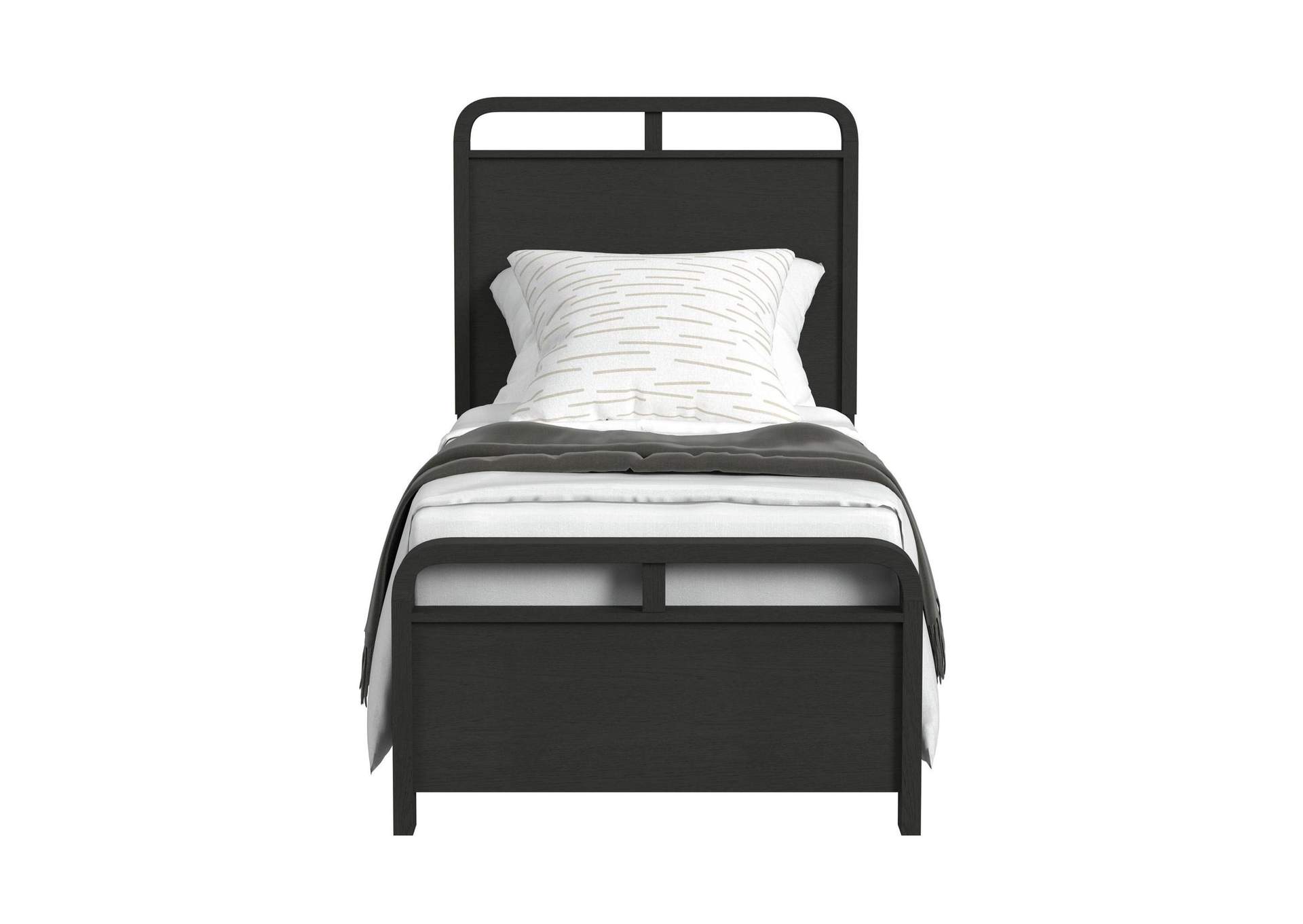 Ridgemont Twin Panel Bed In Black With Grain image 7