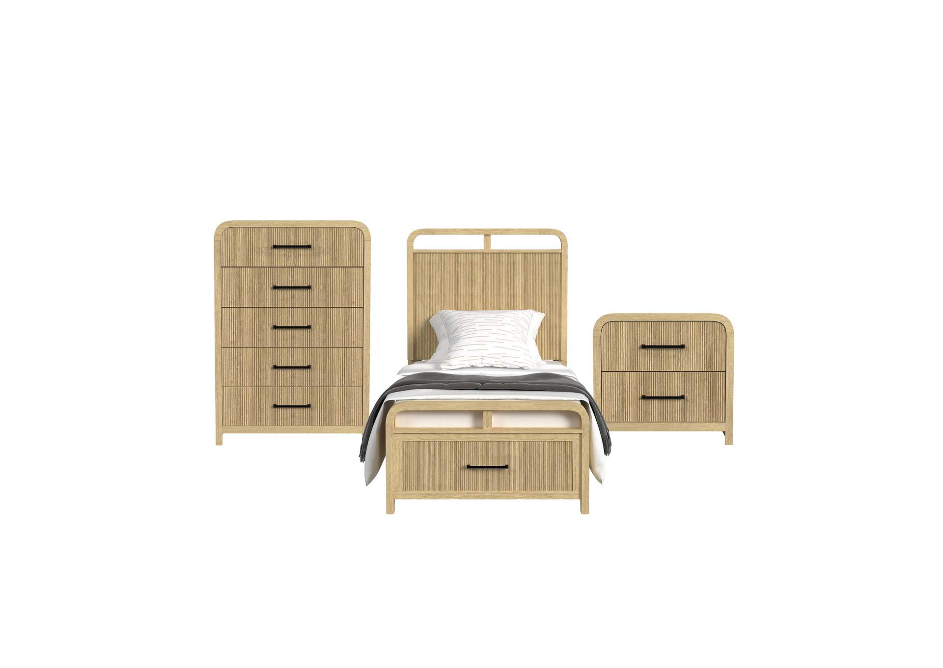 Ridgemont Twin Storage 3 Piece Bedroom Set In Natural image 6