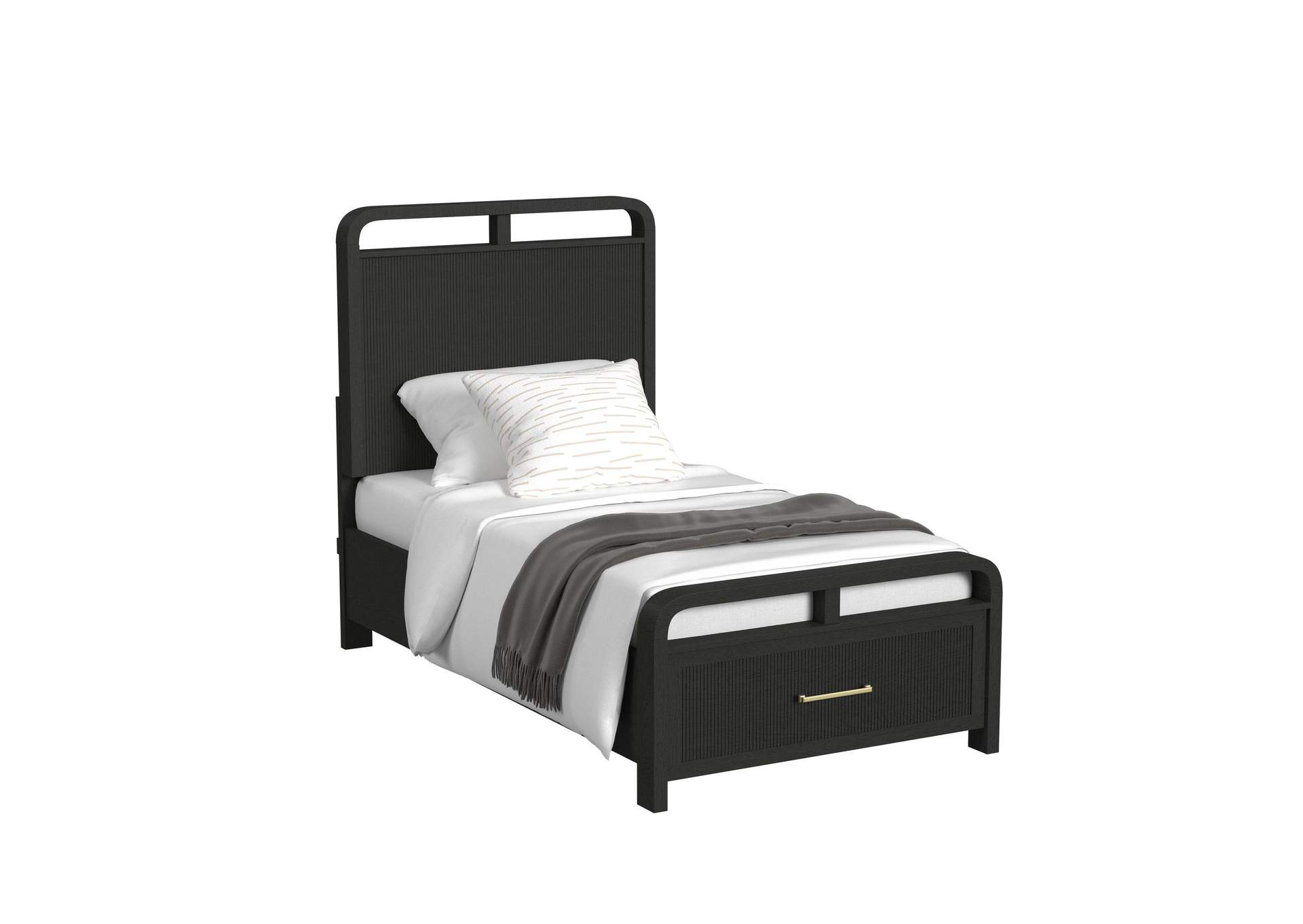 Ridgemont Twin Storage Bed In Black With Grain image 3