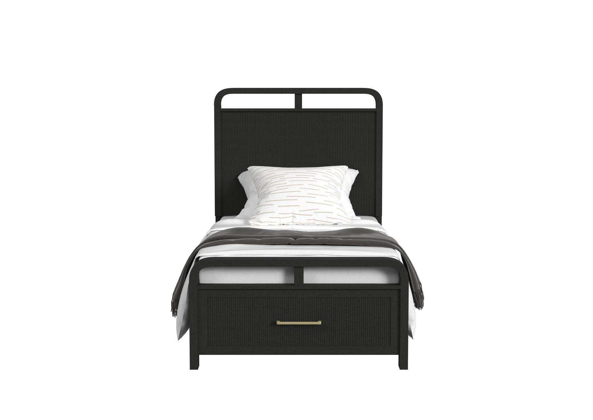 Ridgemont Twin Storage Bed In Black With Grain image 4