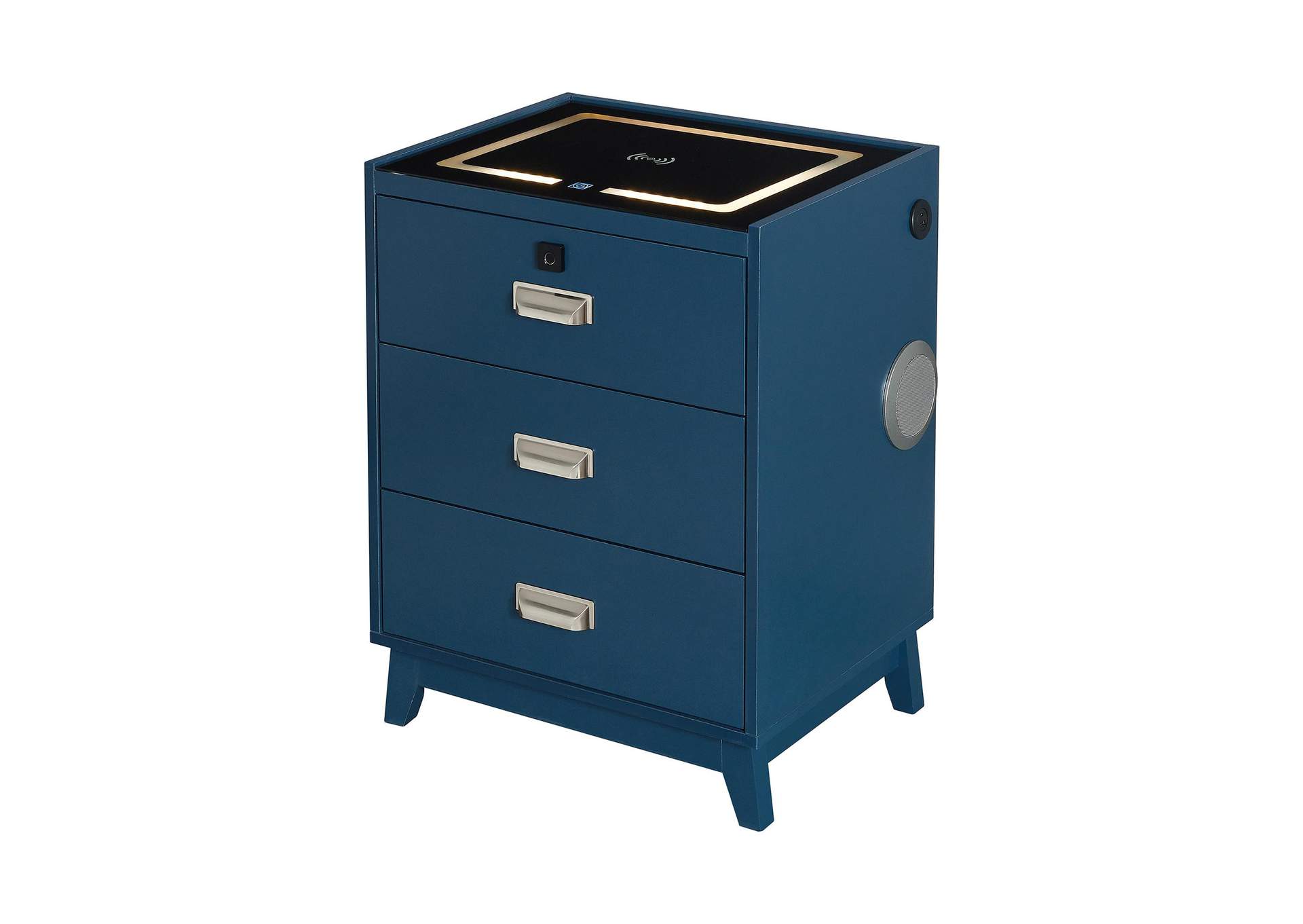 Rio Nightstand With Electronic Features In Blue image 3