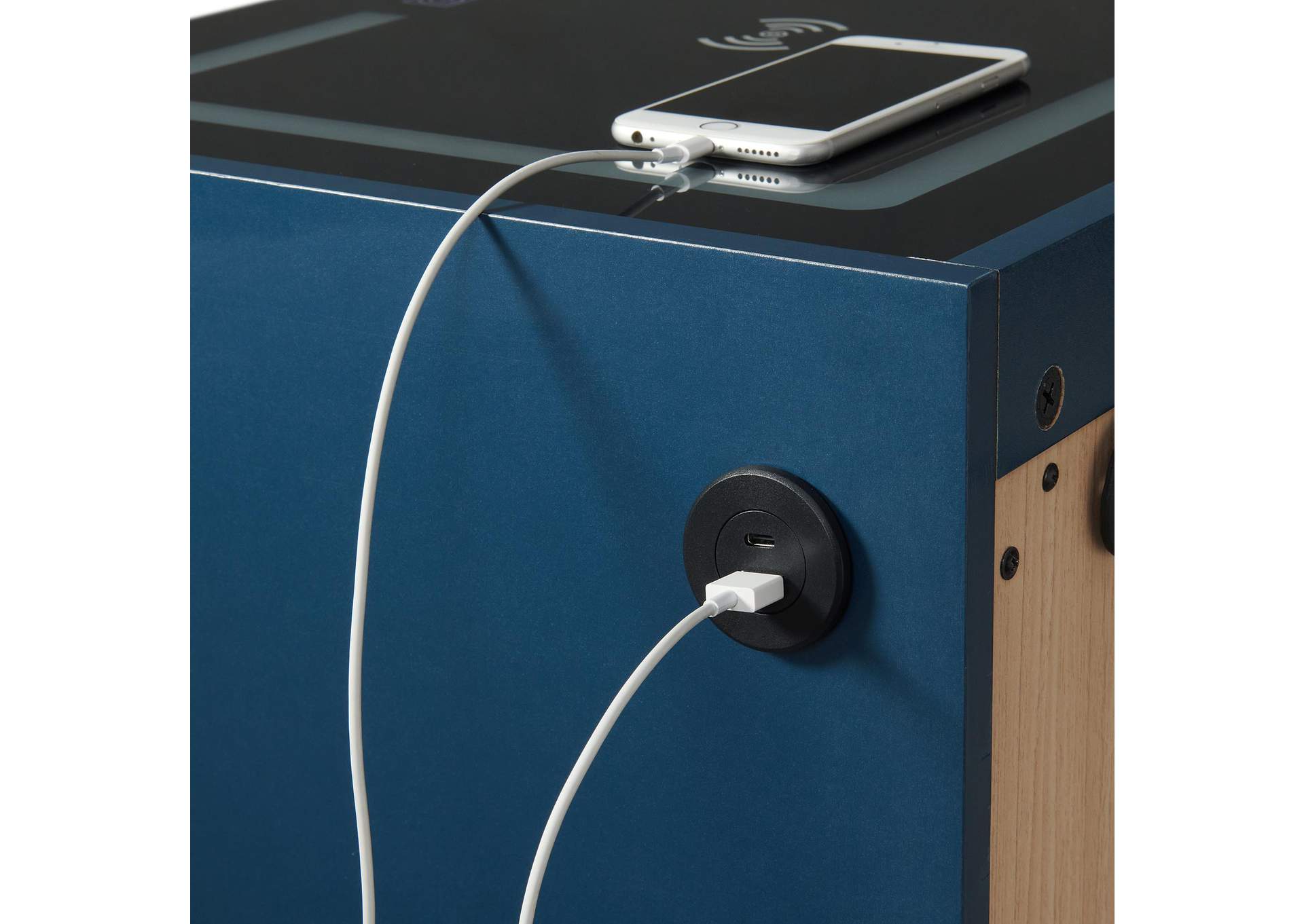 Rio Nightstand With Electronic Features In Blue image 6
