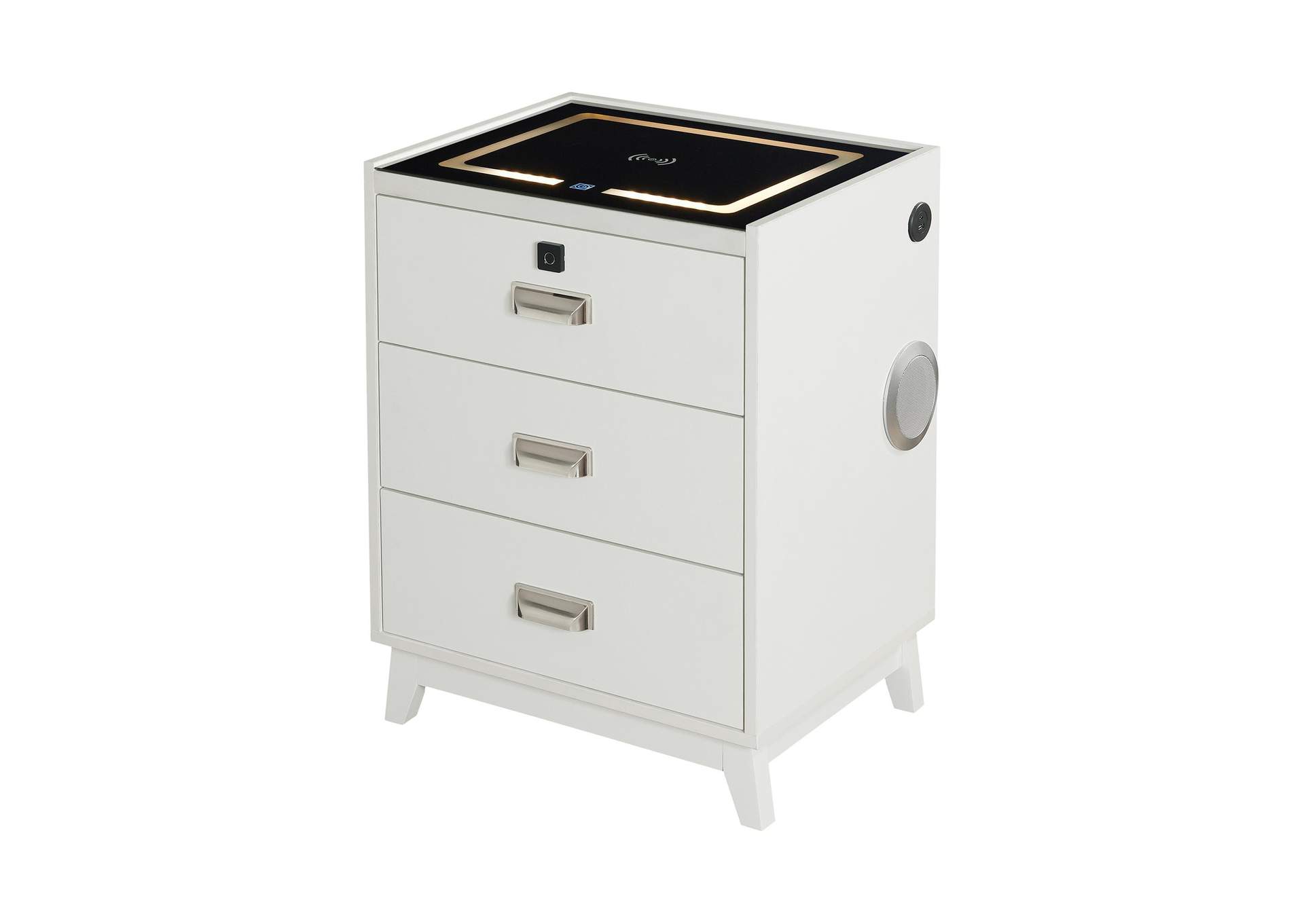 Rio Nightstand With Electronic Features In White image 3