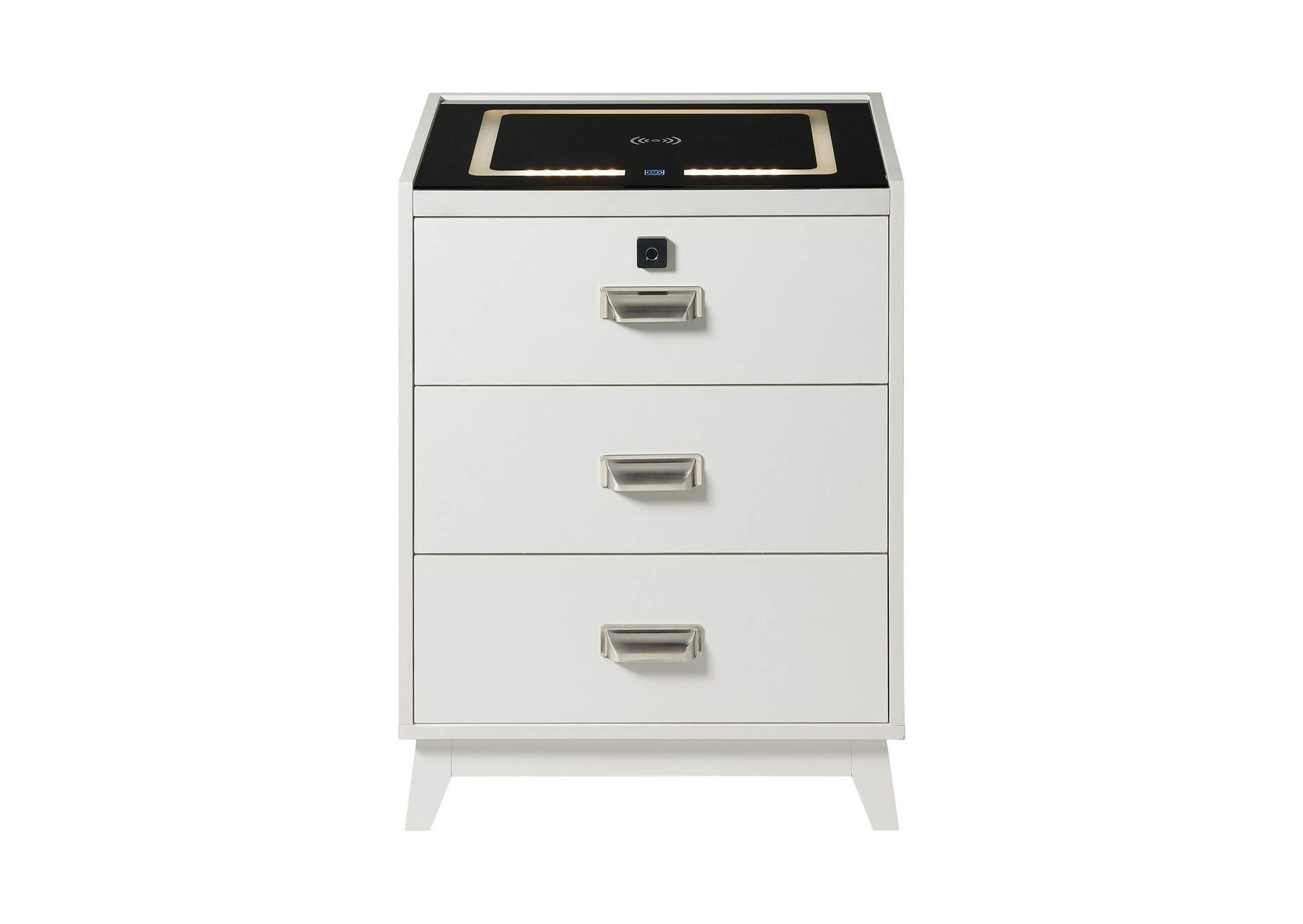 Rio Nightstand With Electronic Features In White image 4