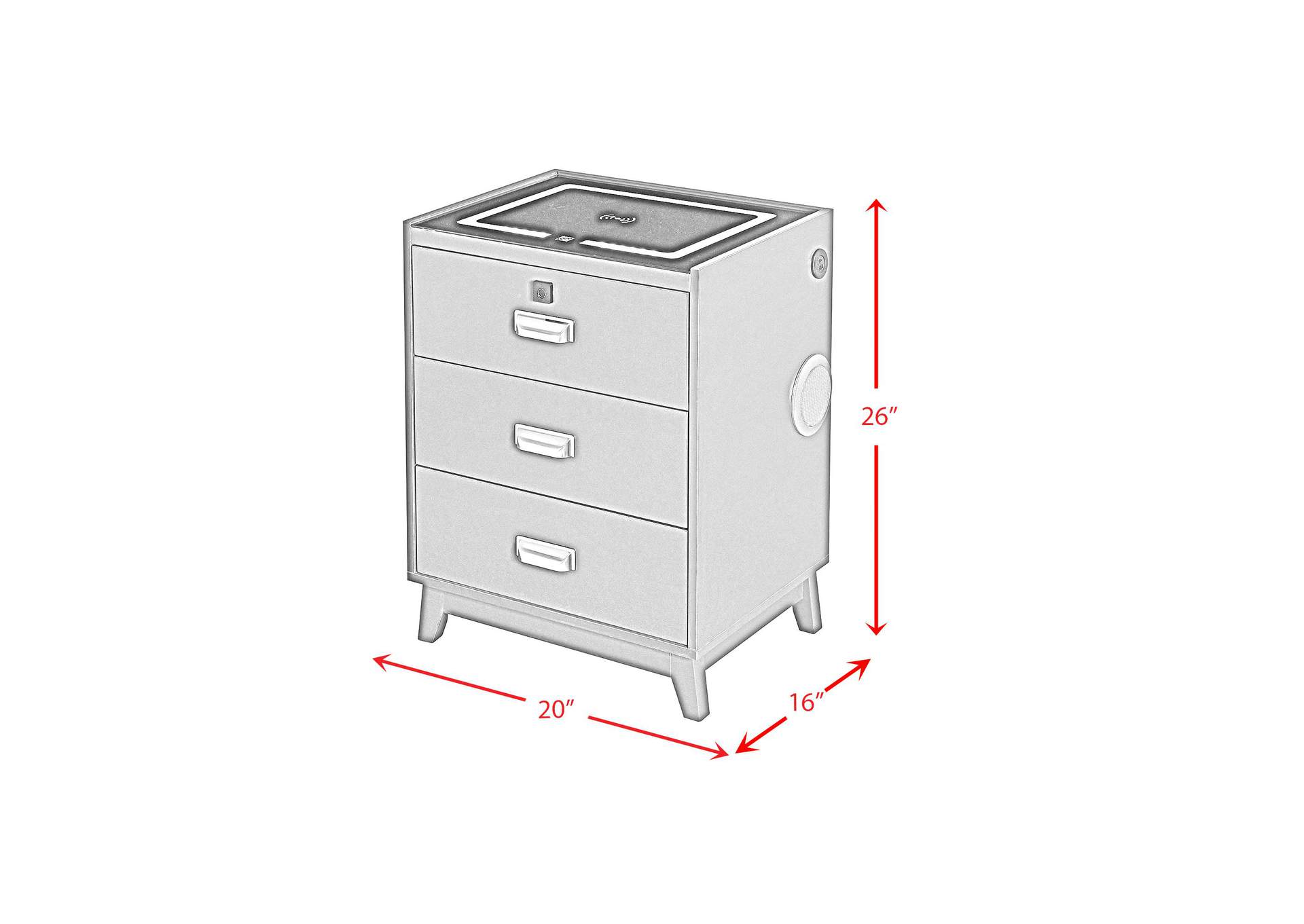 Rio Nightstand With Electronic Features In Black image 13