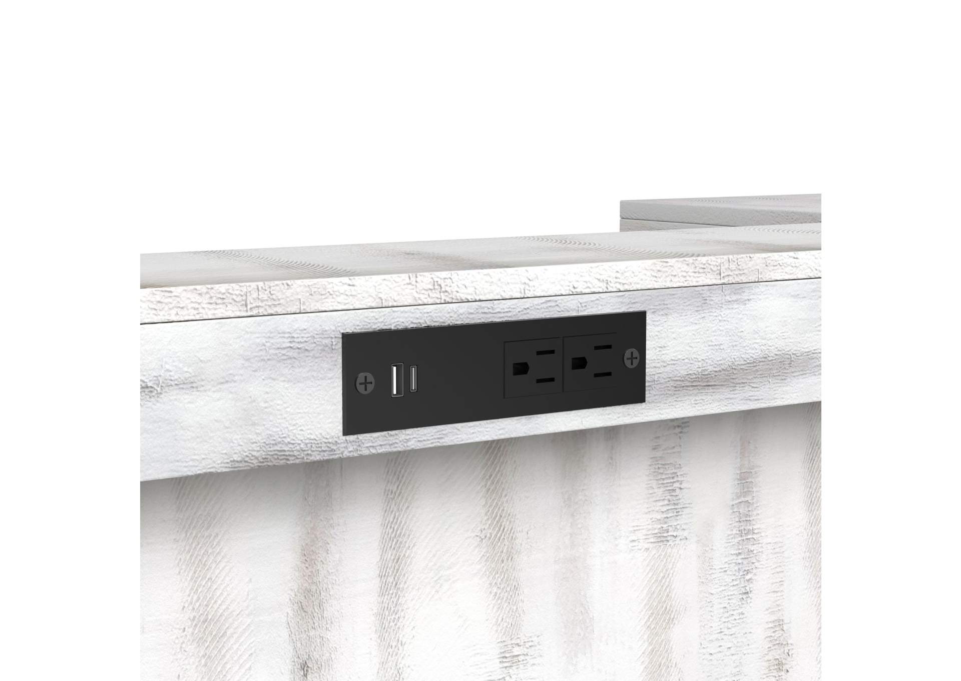 Rogen Rustic Bar Table With Ice Tray USB And Power In Rustic White image 8