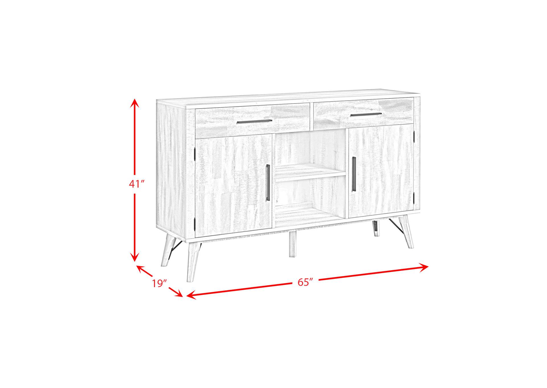 Rogen Rustic Buffet In Rustic White image 9