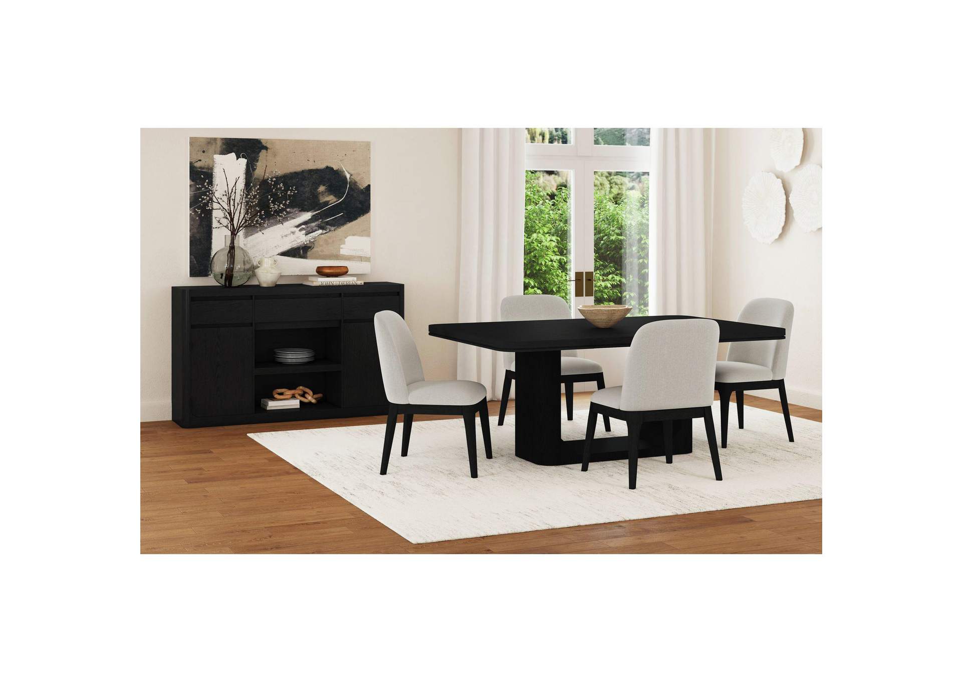 Rosalie 72 Rectangular Dining Table In Black image 1