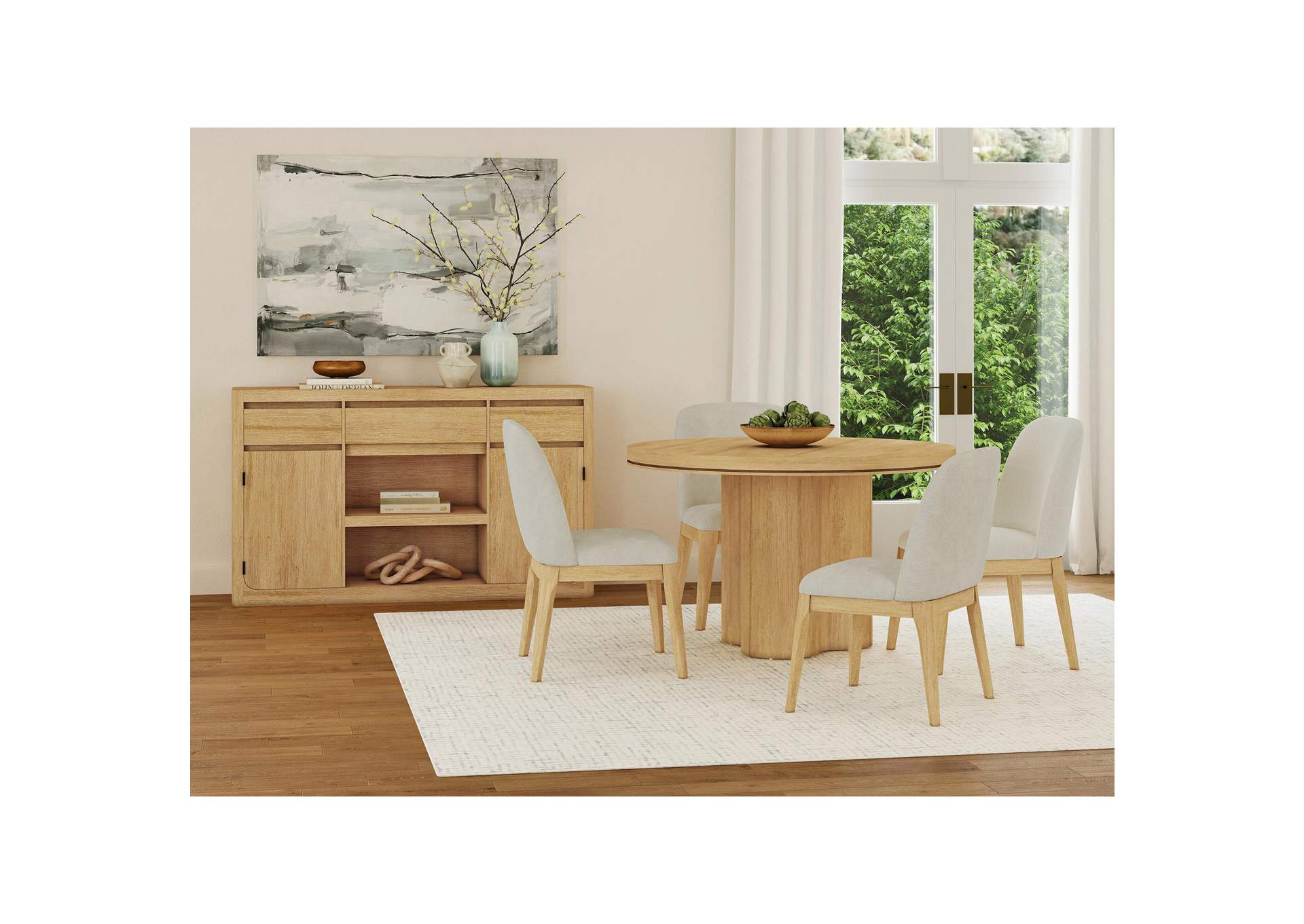 Rosalie Round Dining Table In Natural image 1