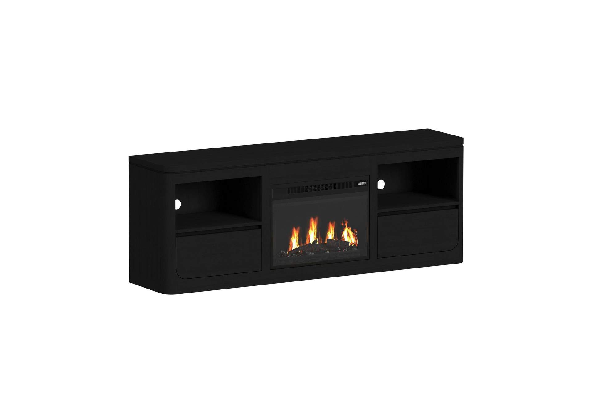 Rosalie Kit - 71 TV Console With Fireplace Insert In Black image 7
