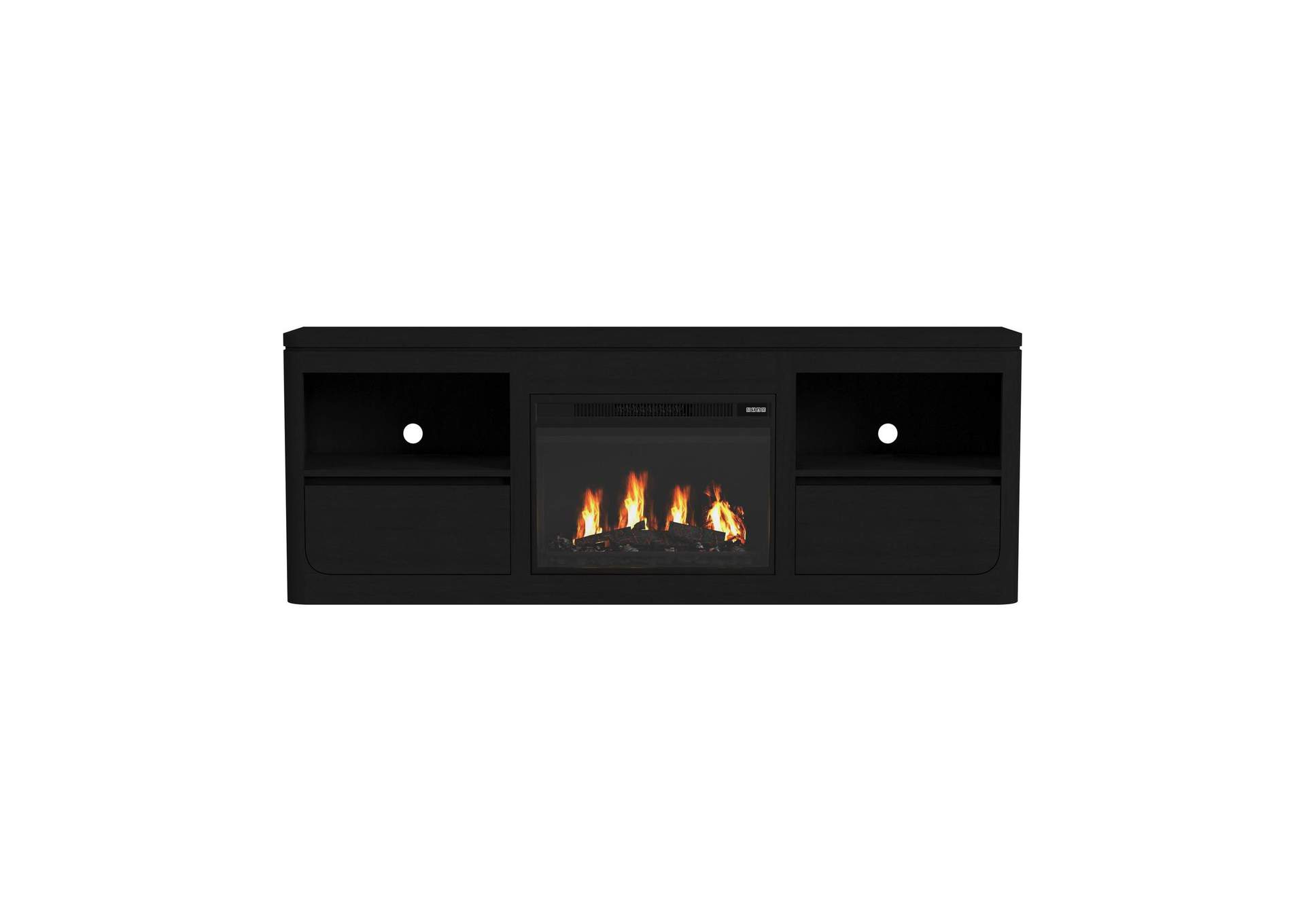 Rosalie Kit - 71 TV Console With Fireplace Insert In Black image 8