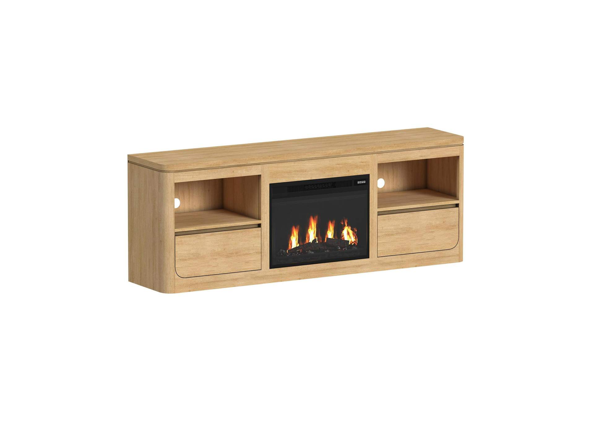 Rosalie Kit - 71 TV Console With Fireplace Insert In Natural image 7