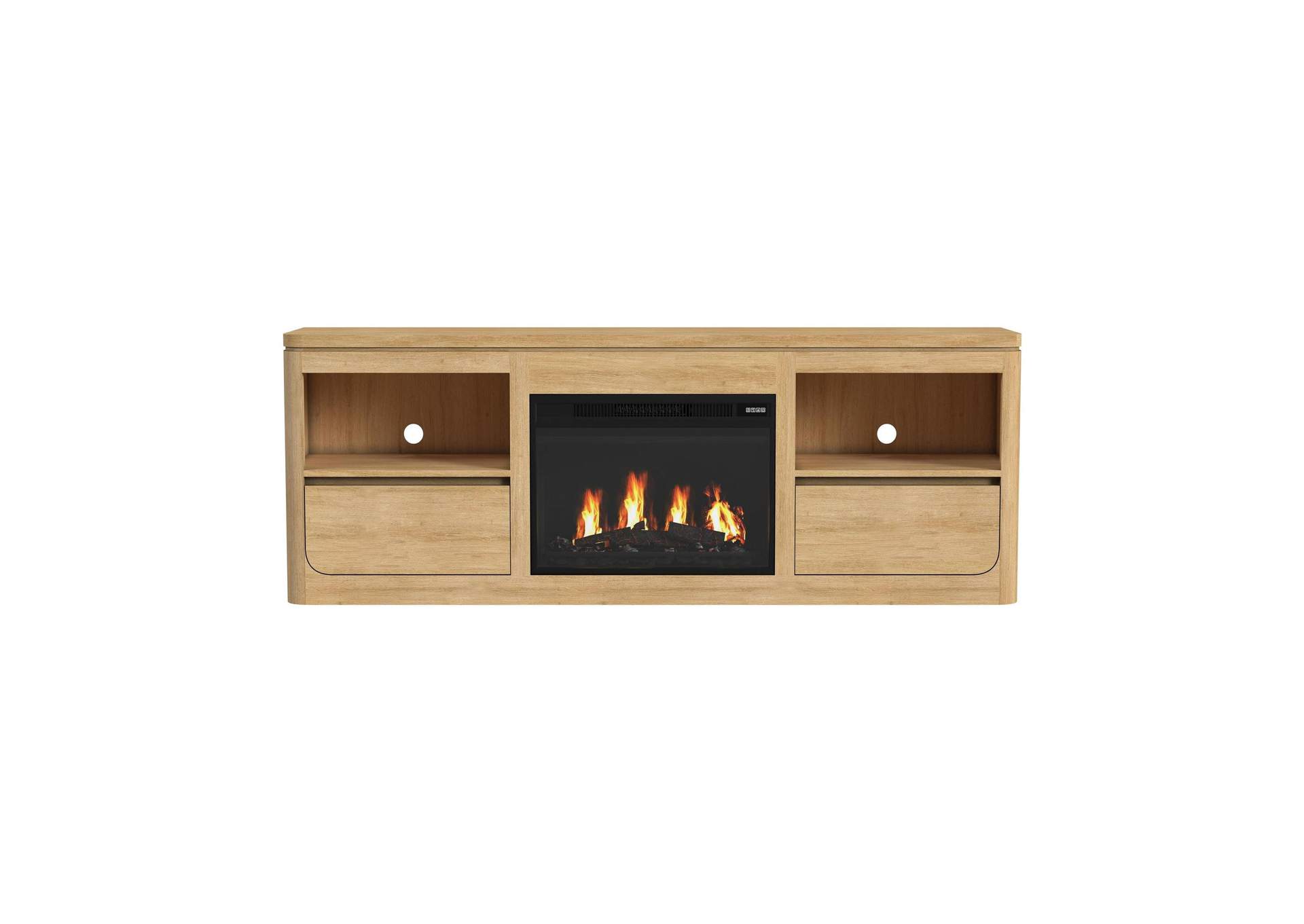 Rosalie Kit - 71 TV Console With Fireplace Insert In Natural image 9