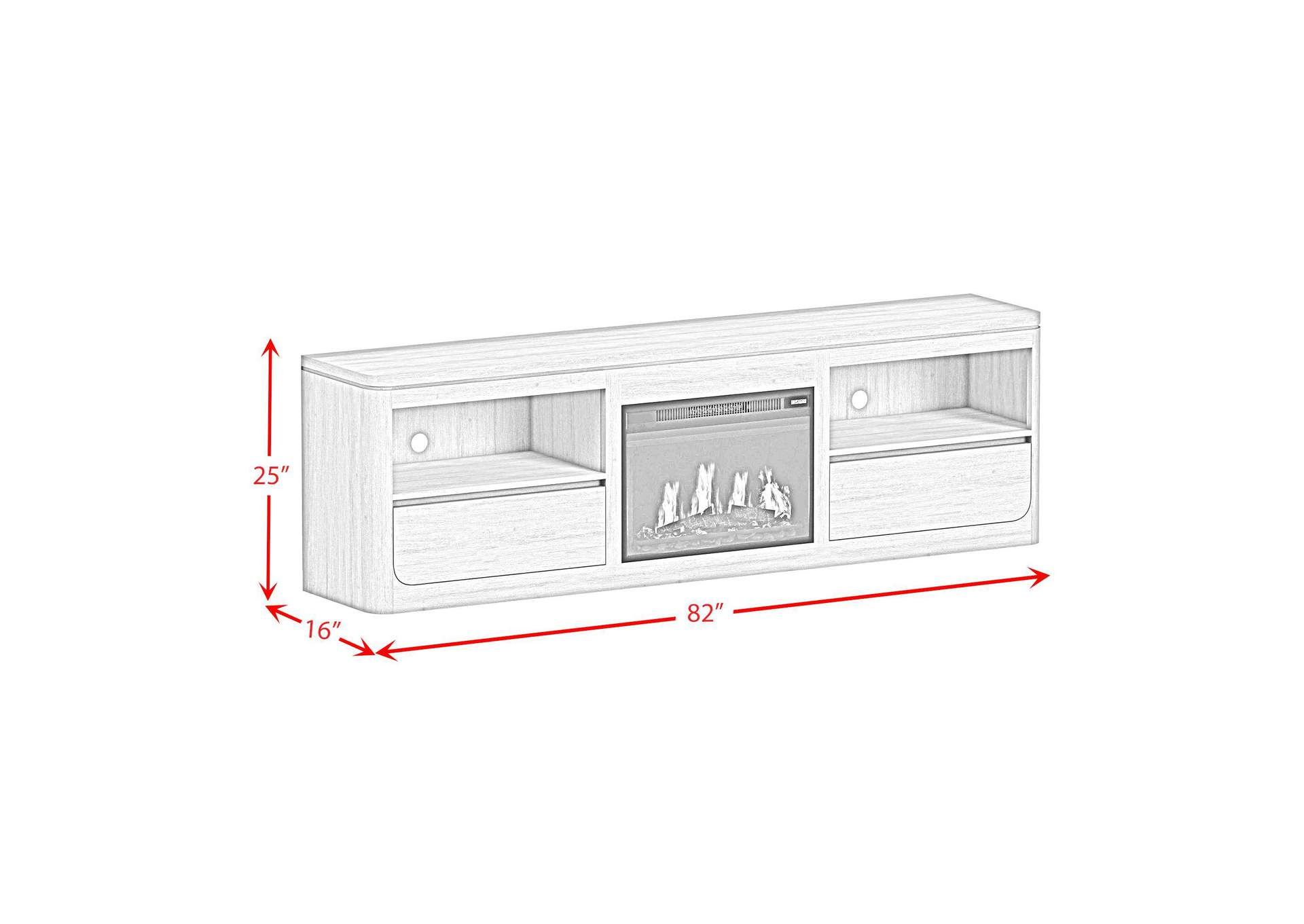 Rosalie Kit - 82 TV Console With Fireplace Insert In Black image 6