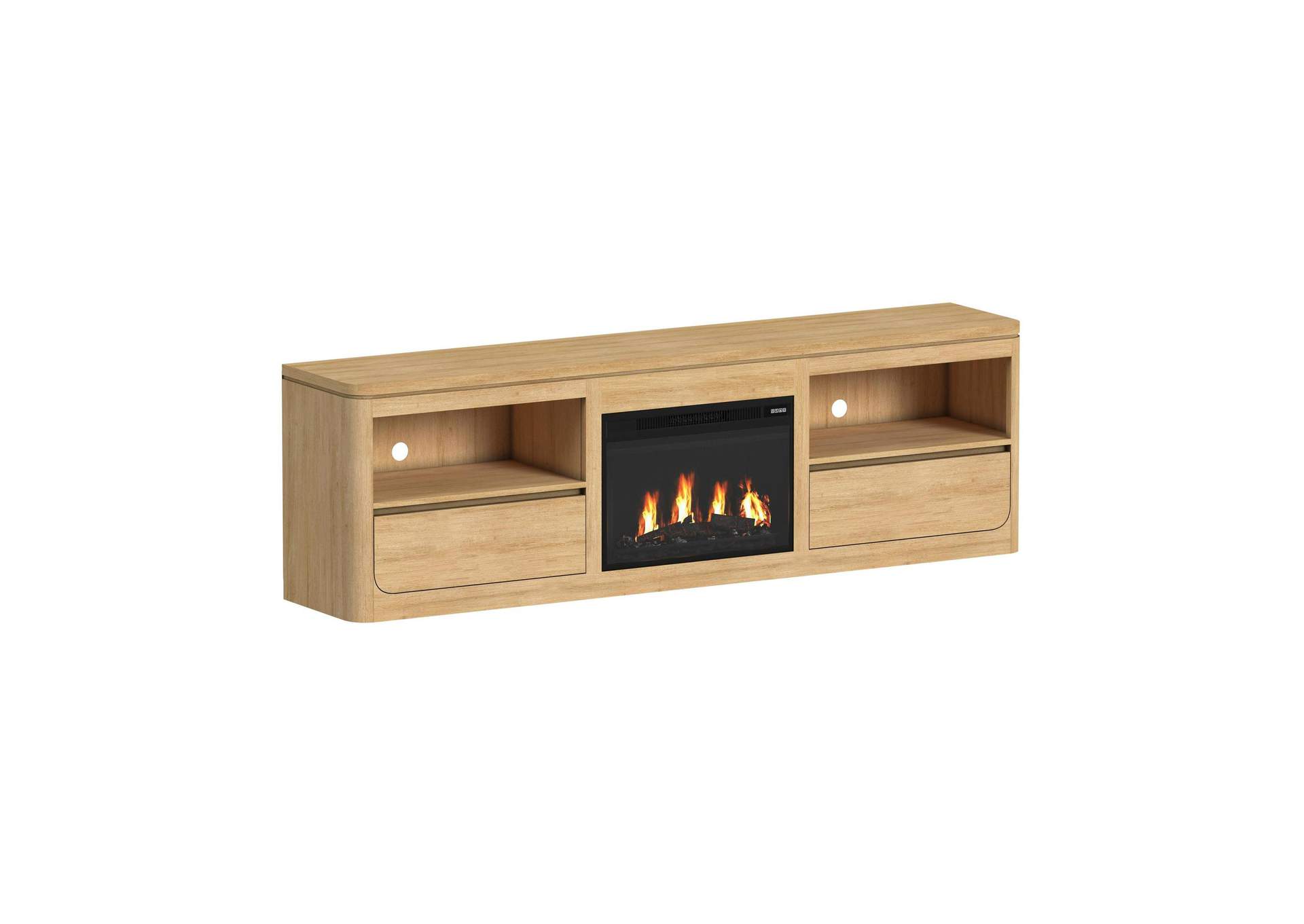 Rosalie 82 TV Console With Fireplace Insert In Natural image 7