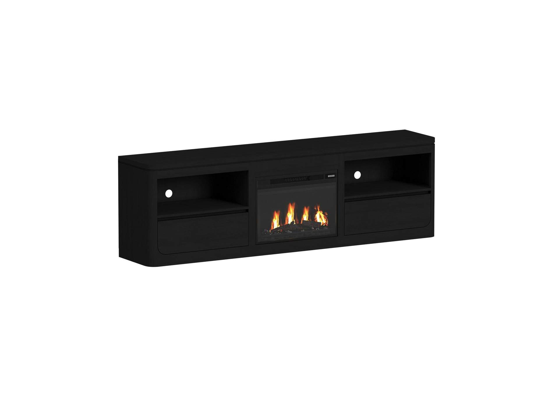 Rosalie Kit - 82 TV Console With Fireplace Insert In Black image 7