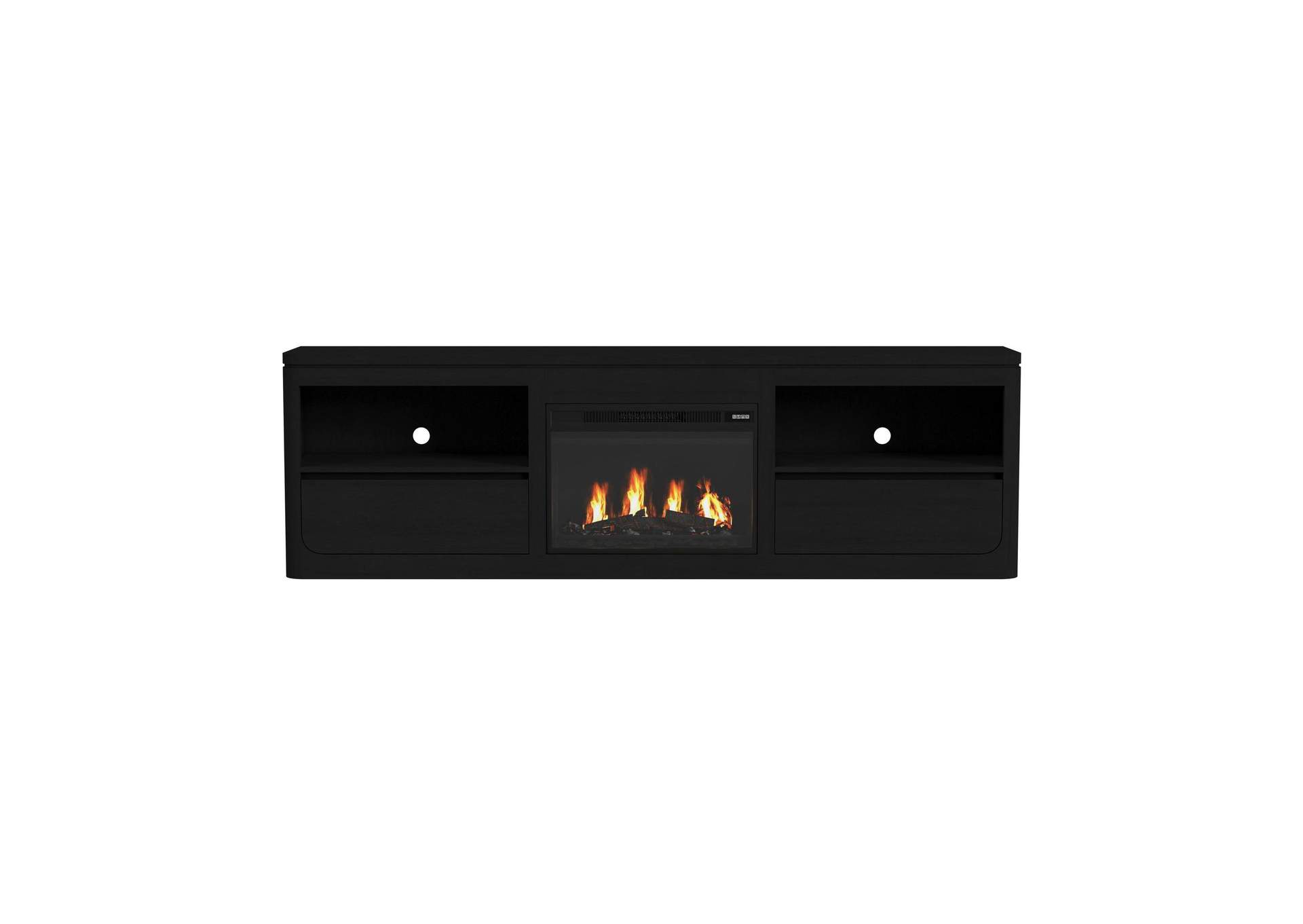 Rosalie Kit - 82 TV Console With Fireplace Insert In Black image 8