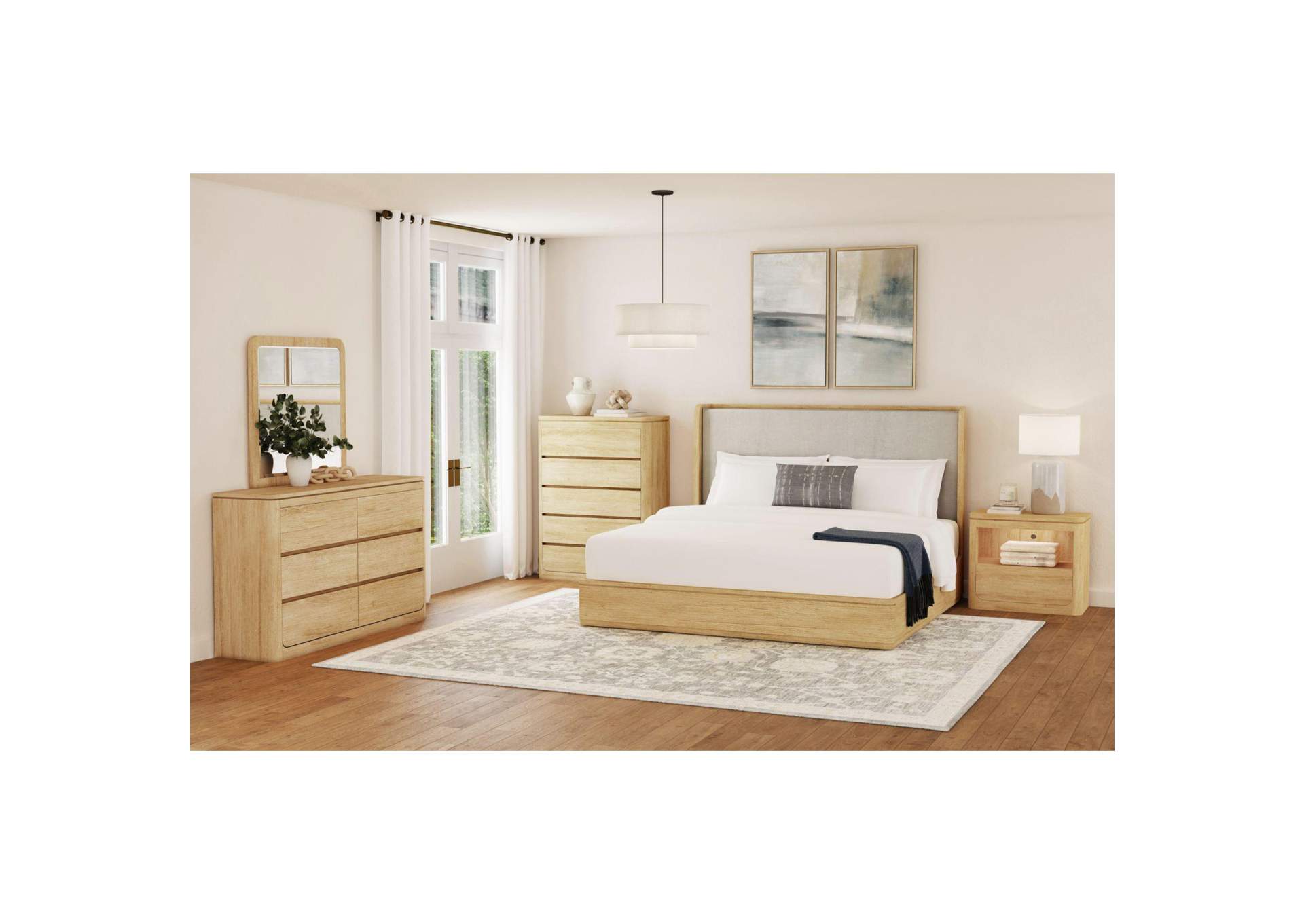 Rosalie Dresser And Mirror Set In Natural image 1