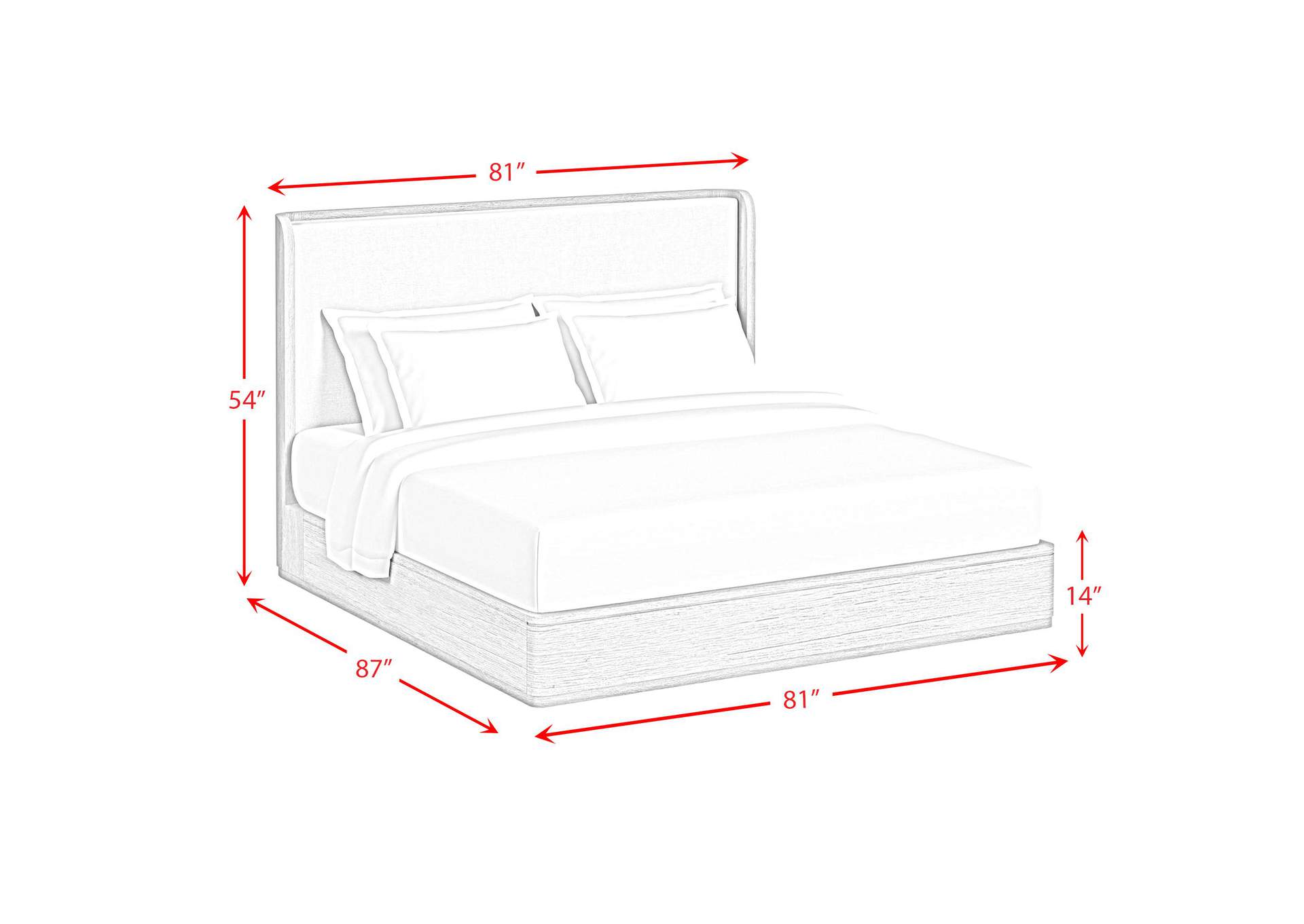 Rosalie King Upholstery Bed In Natural image 5
