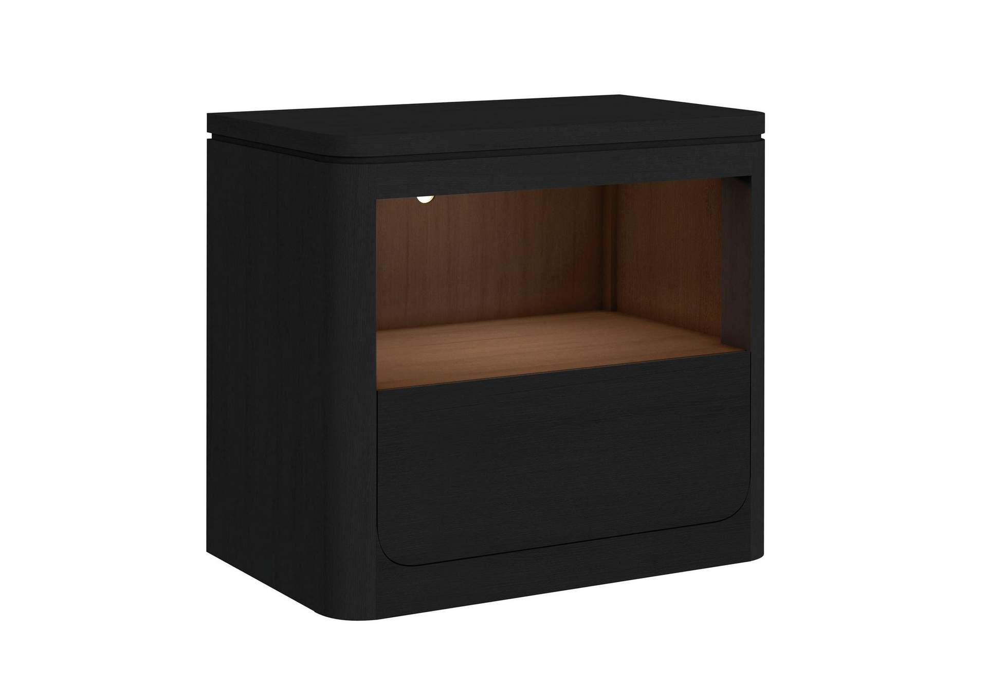 Rosalie Nightstand With USB And Led In Black image 6