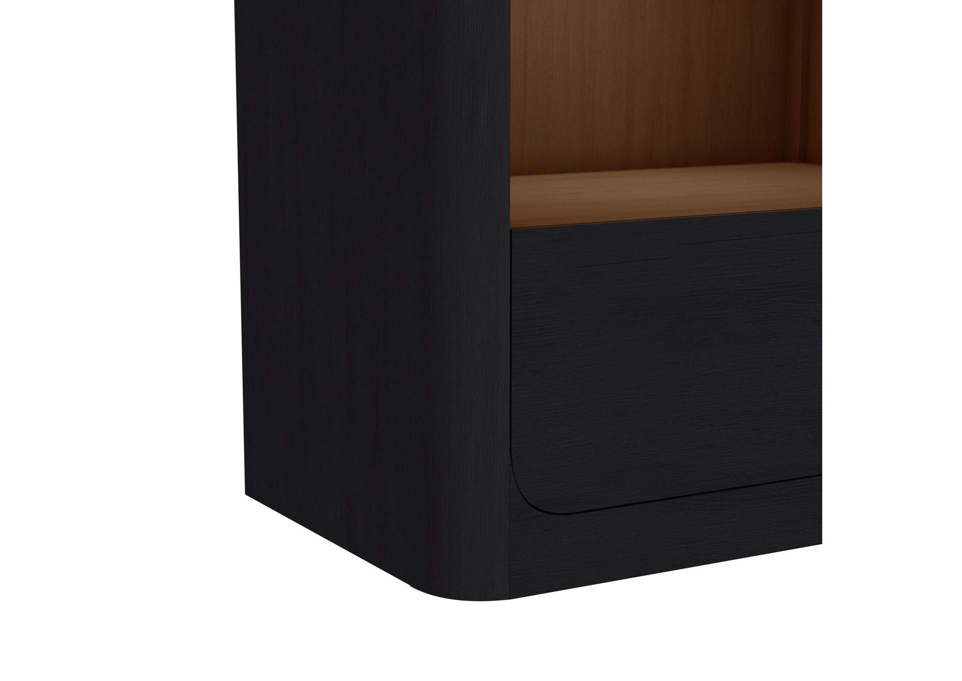 Rosalie Nightstand With USB And Led In Black image 4