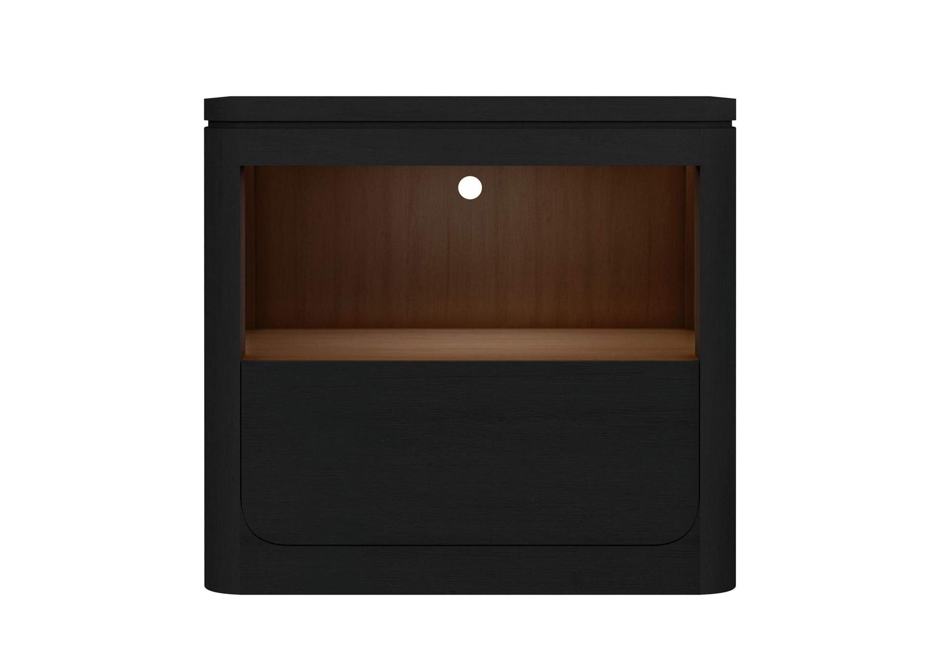 Rosalie Nightstand With USB And Led In Black image 7
