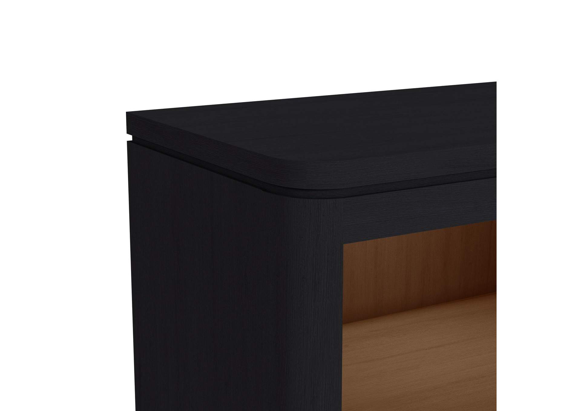 Rosalie Nightstand With USB And Led In Black image 3