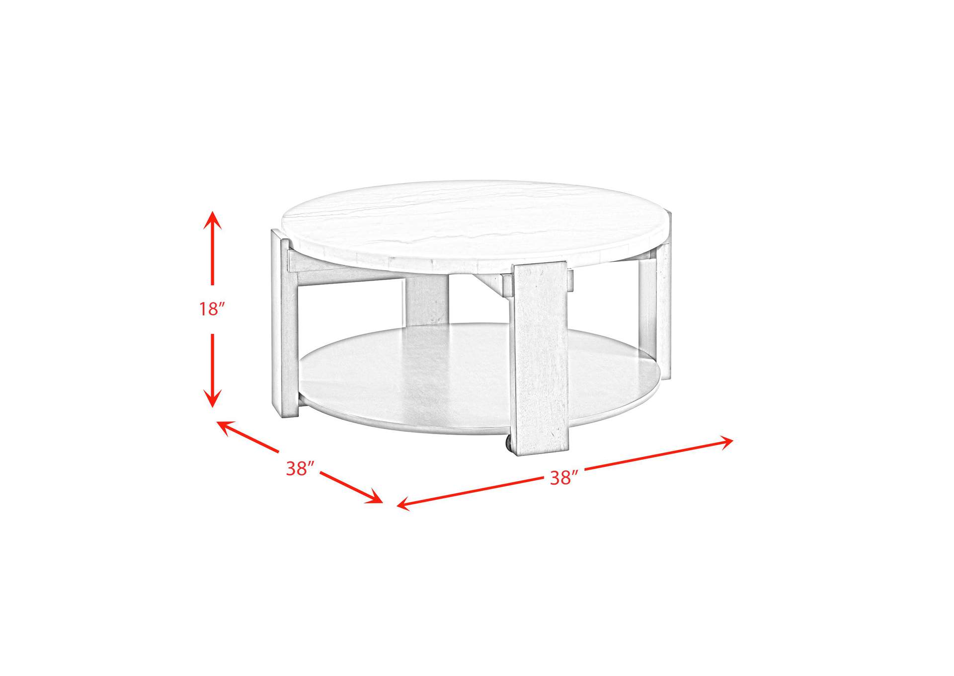 Rosamel Round Coffee Table In Ash Brown image 5