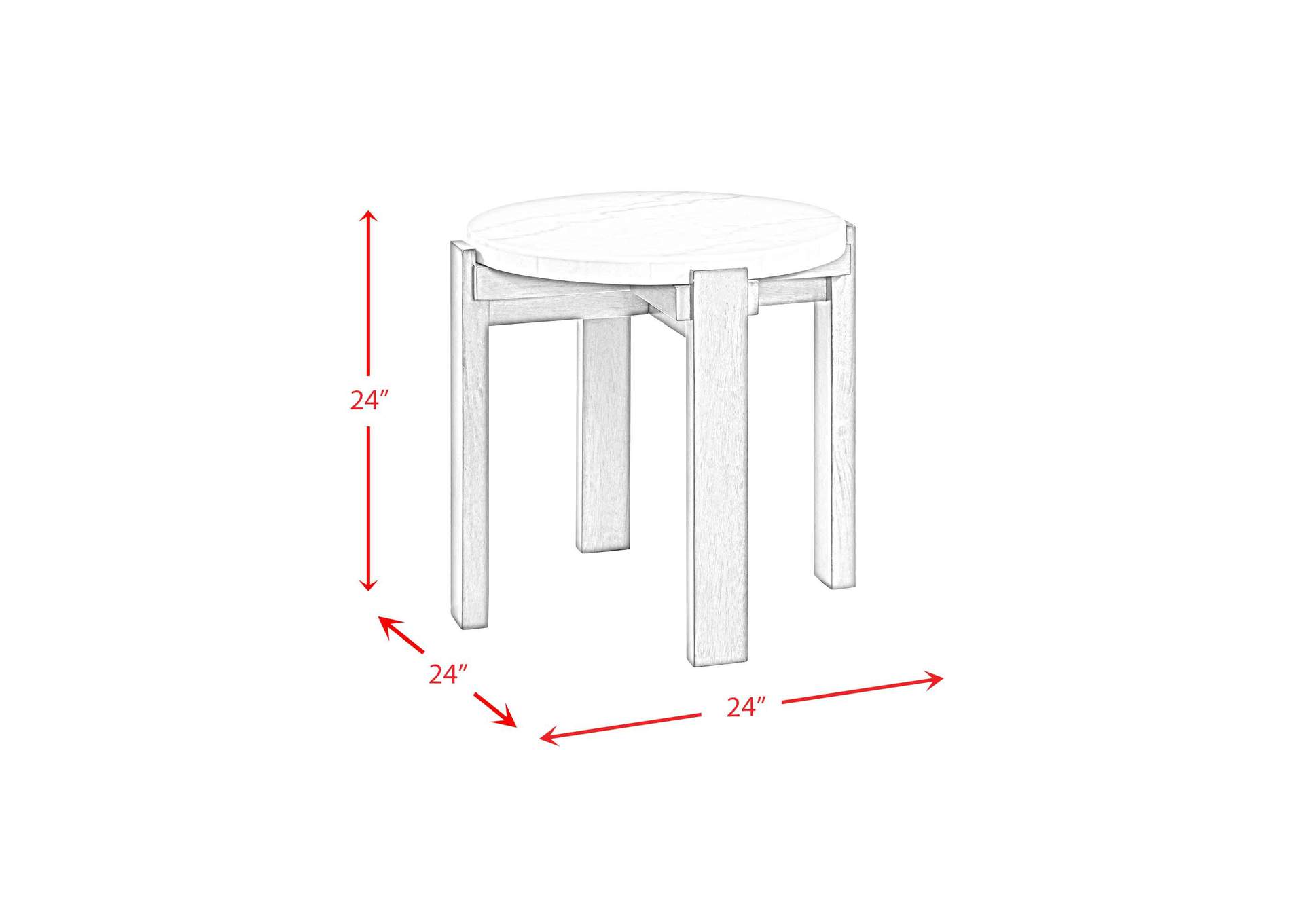Rosamel Round End Table In Ash Brown image 6
