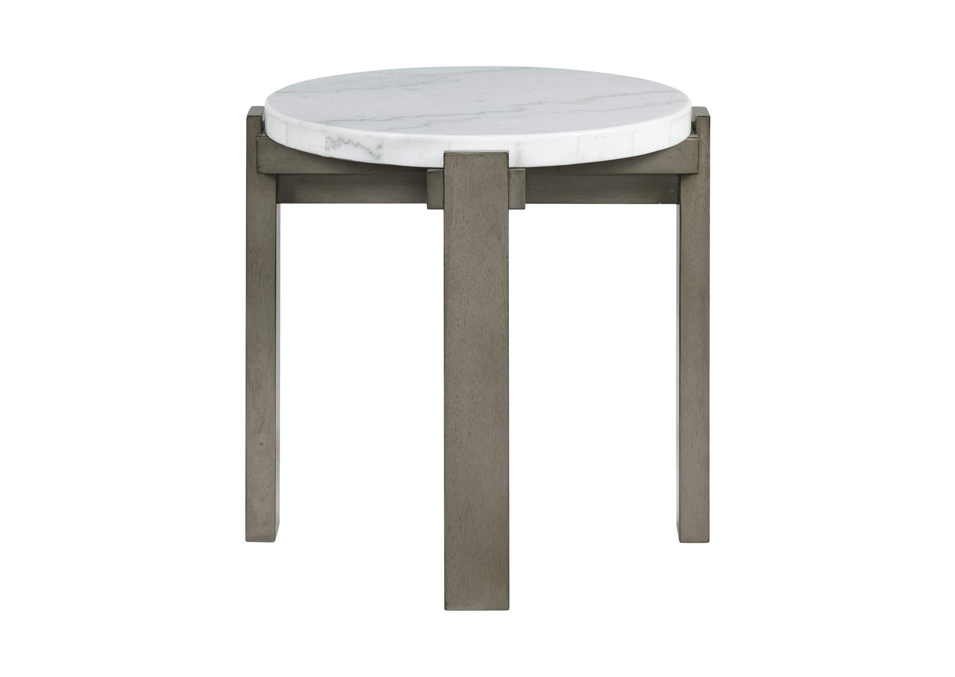 Rosamel Round End Table In Ash Brown image 4