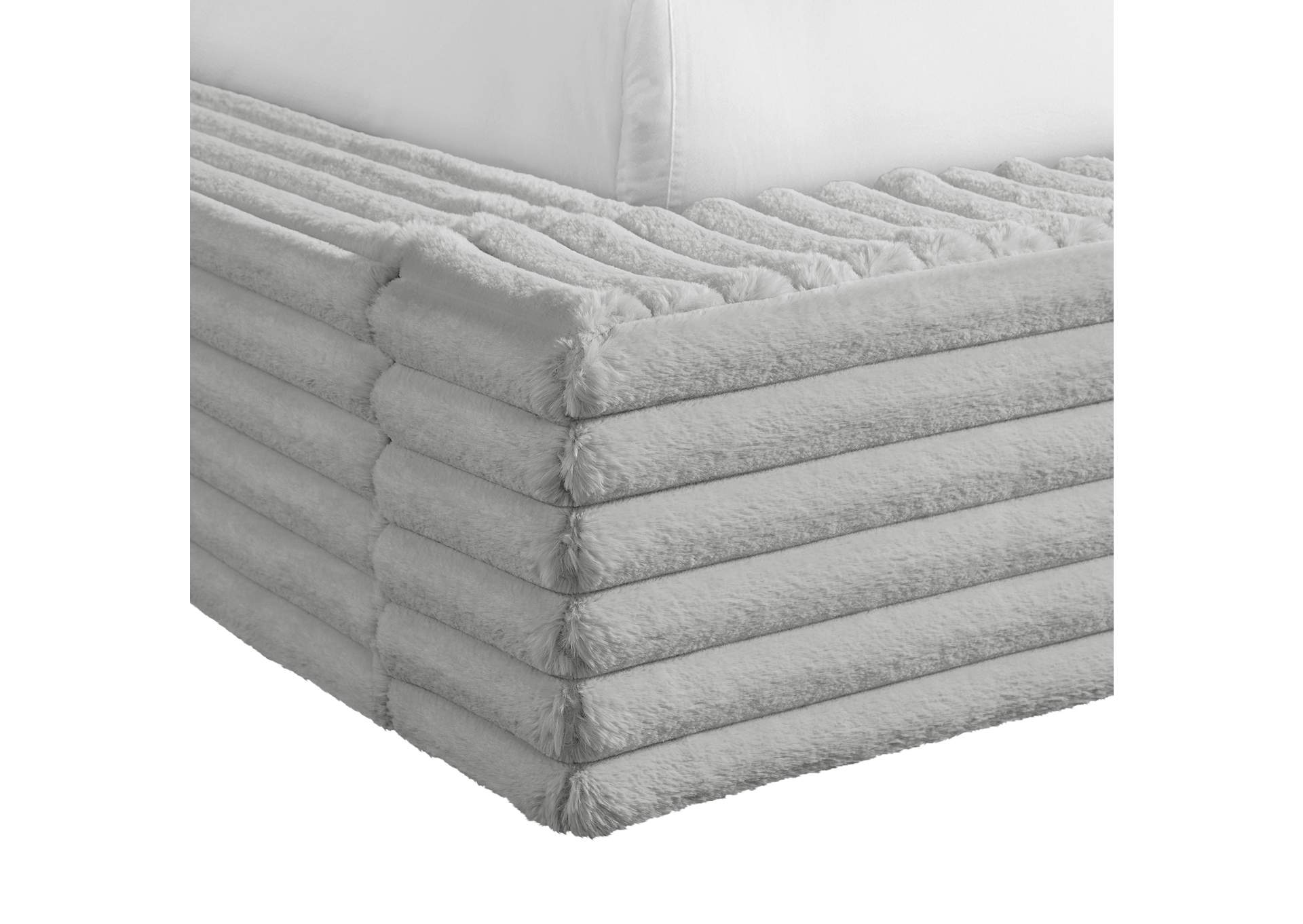 Rosebery Queen Upholstery Bed With 2 Pillows In Light Grey Corduroy image 7