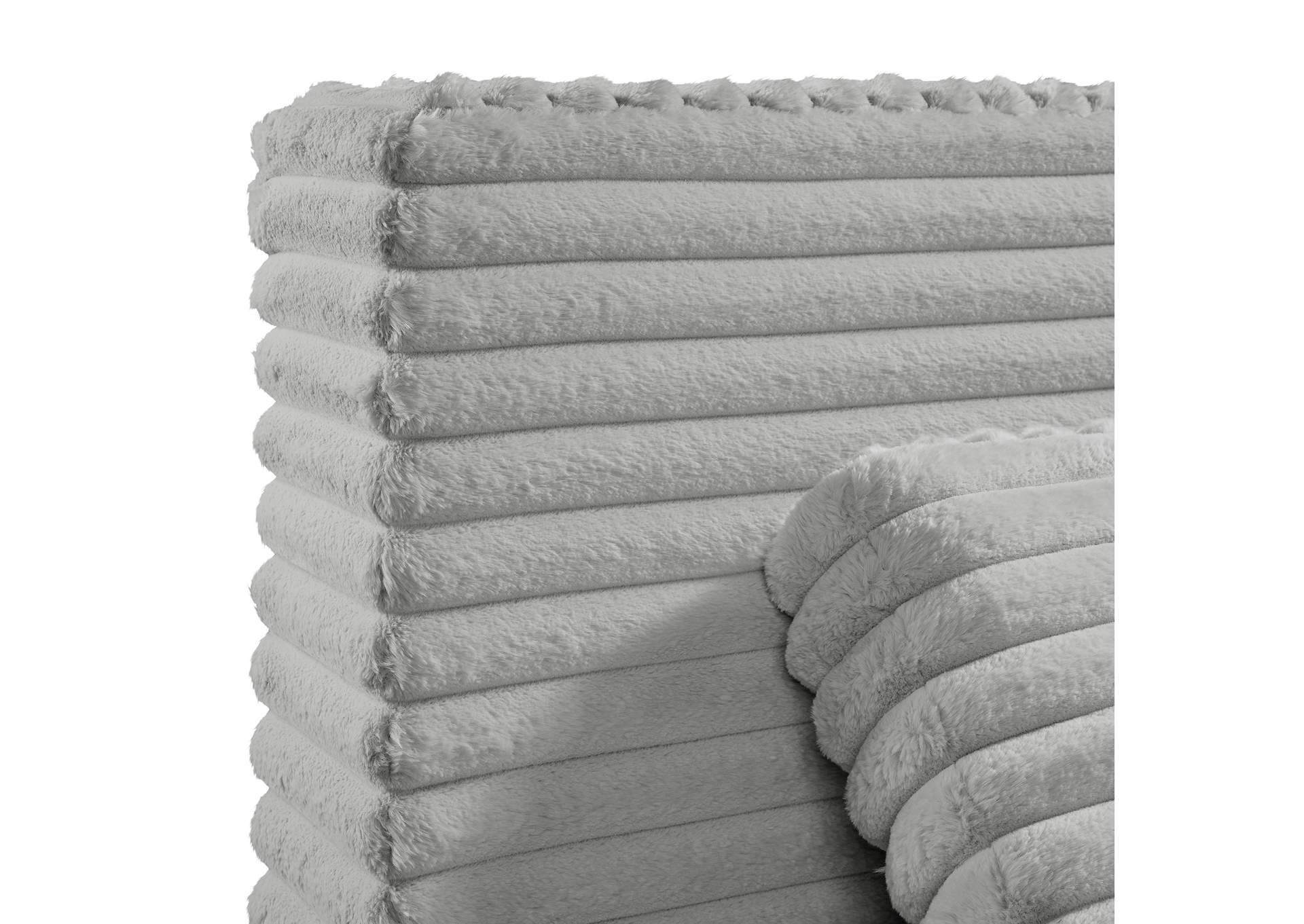 Rosebery Queen Upholstery Bed With 2 Pillows In Light Grey Corduroy image 5