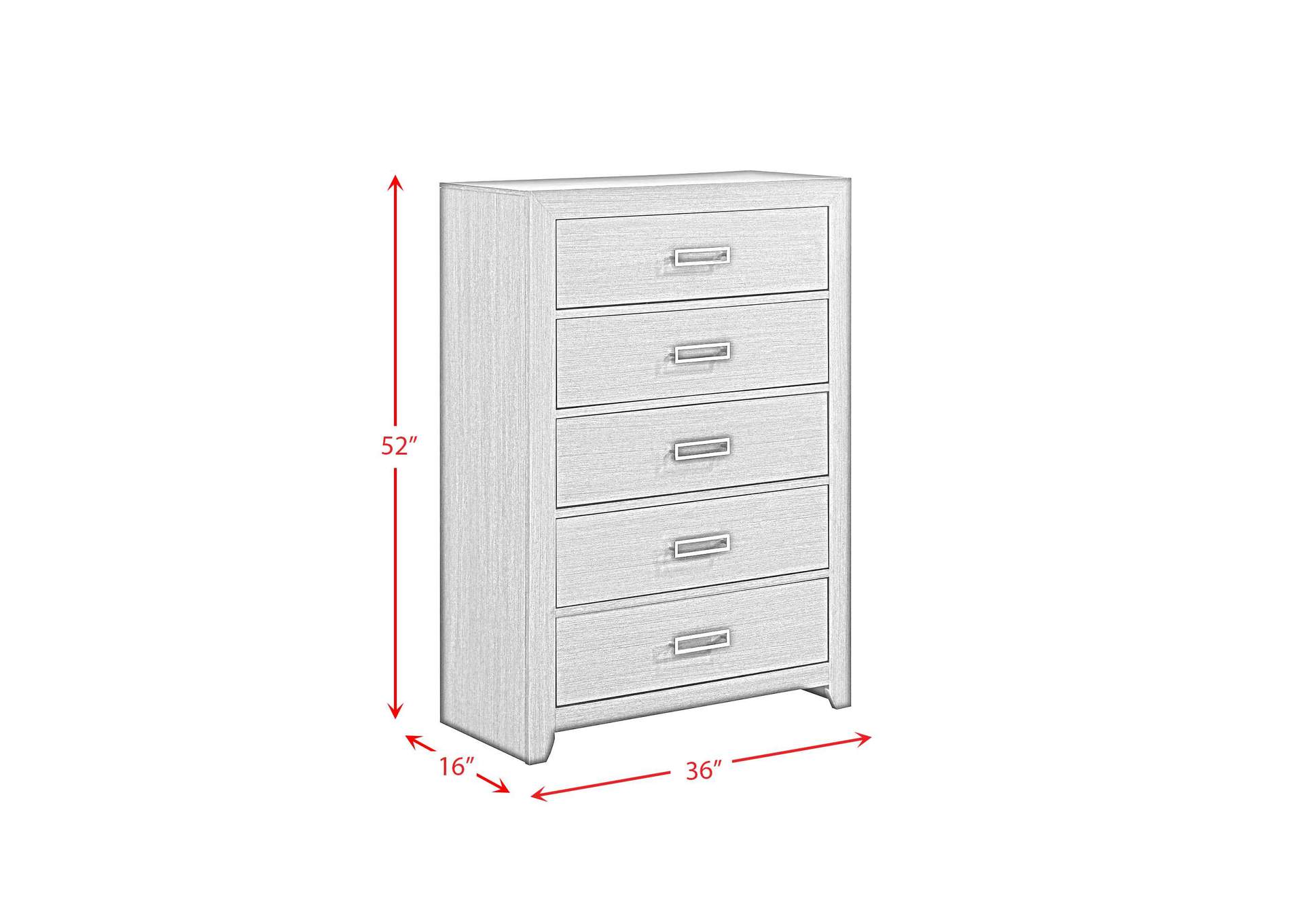 Sasha 5 - Drawer Chest In Grey image 8