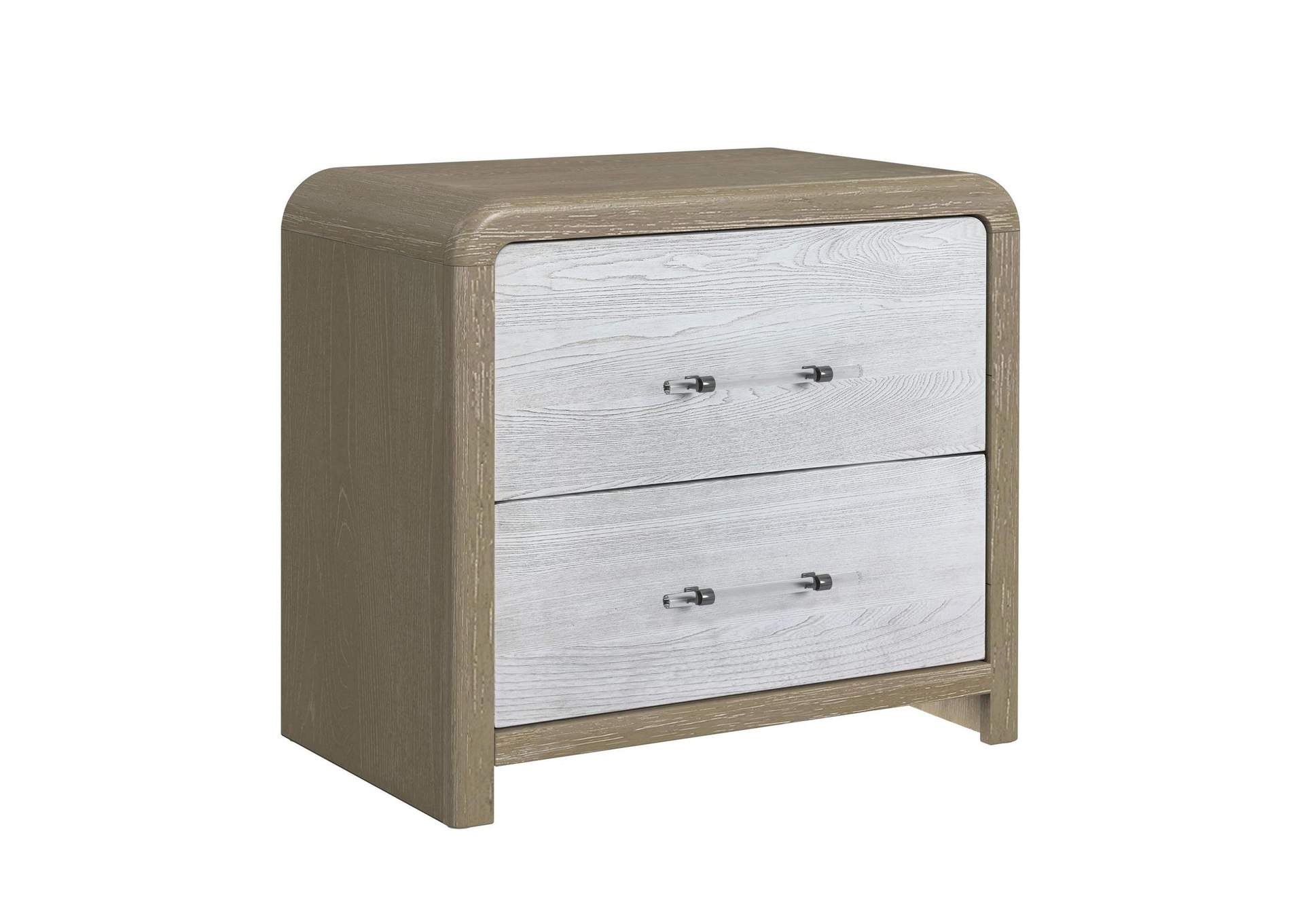 Sabrina 2 - Drawer Nightstand With USB And Light In White And Brown Oak image 3