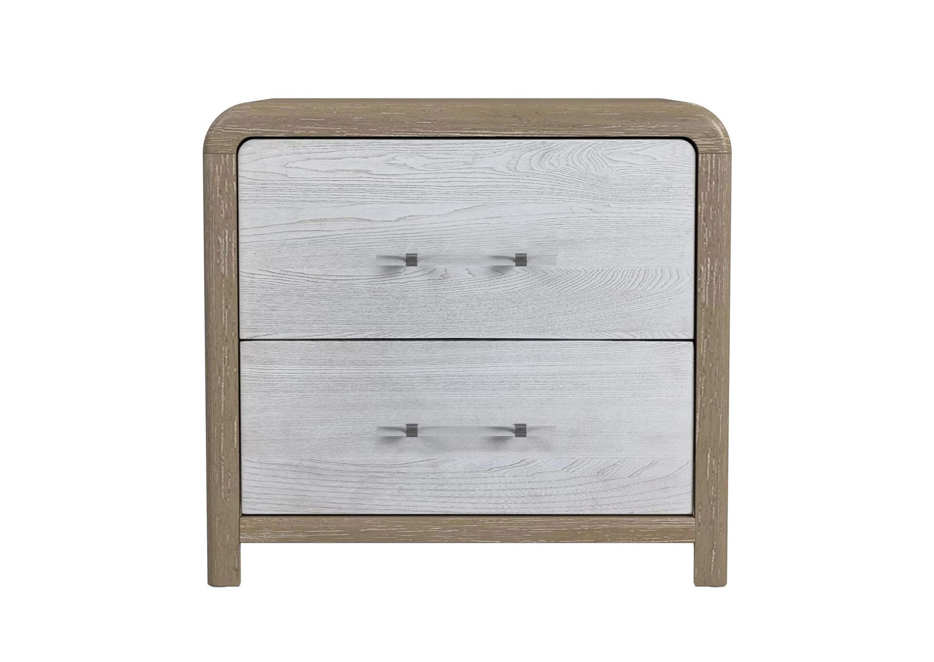 Sabrina 2 - Drawer Nightstand With USB And Light In White And Brown Oak image 4