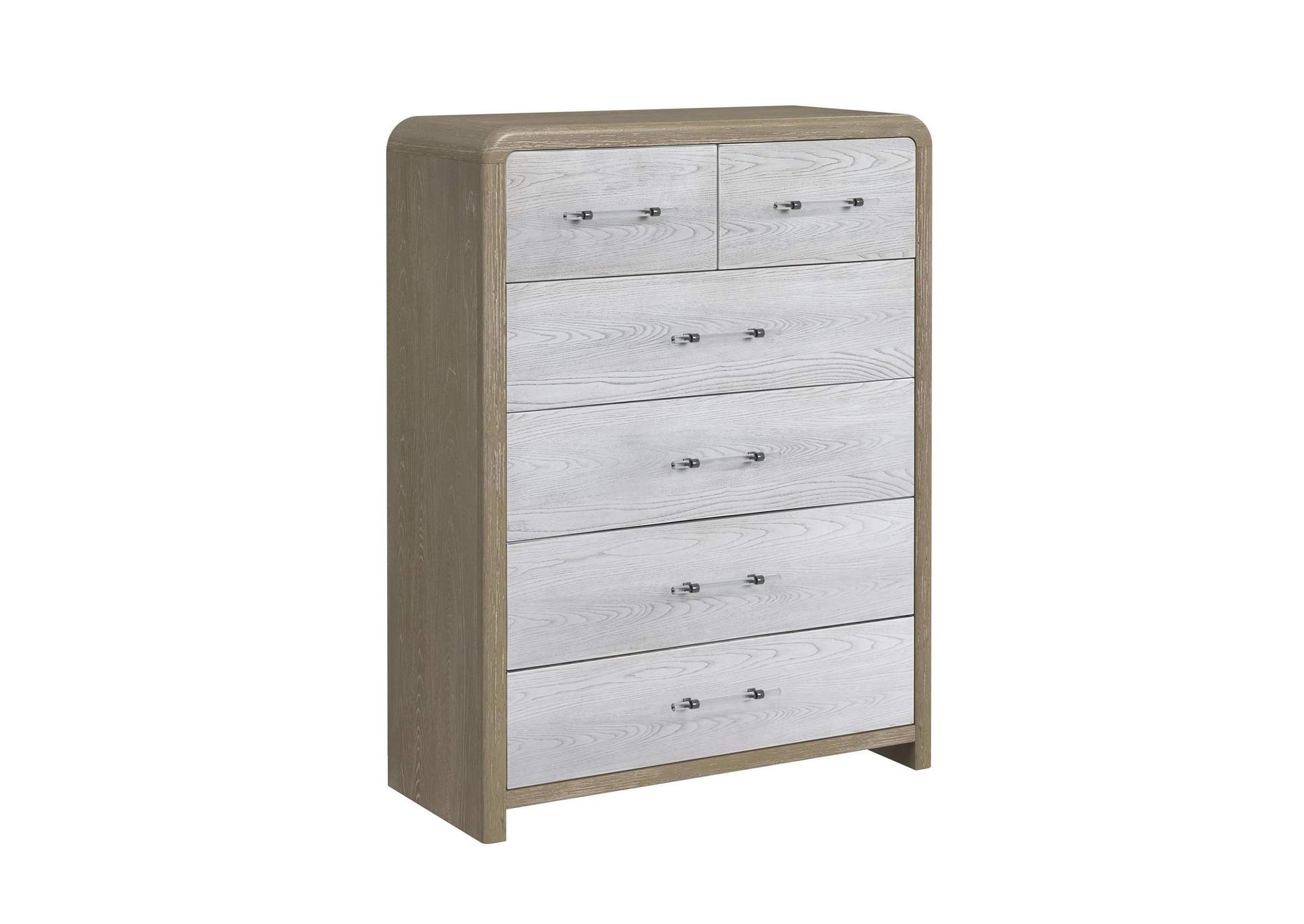 Sabrina 6 - Drawer Chest In White And Brown Oak image 3