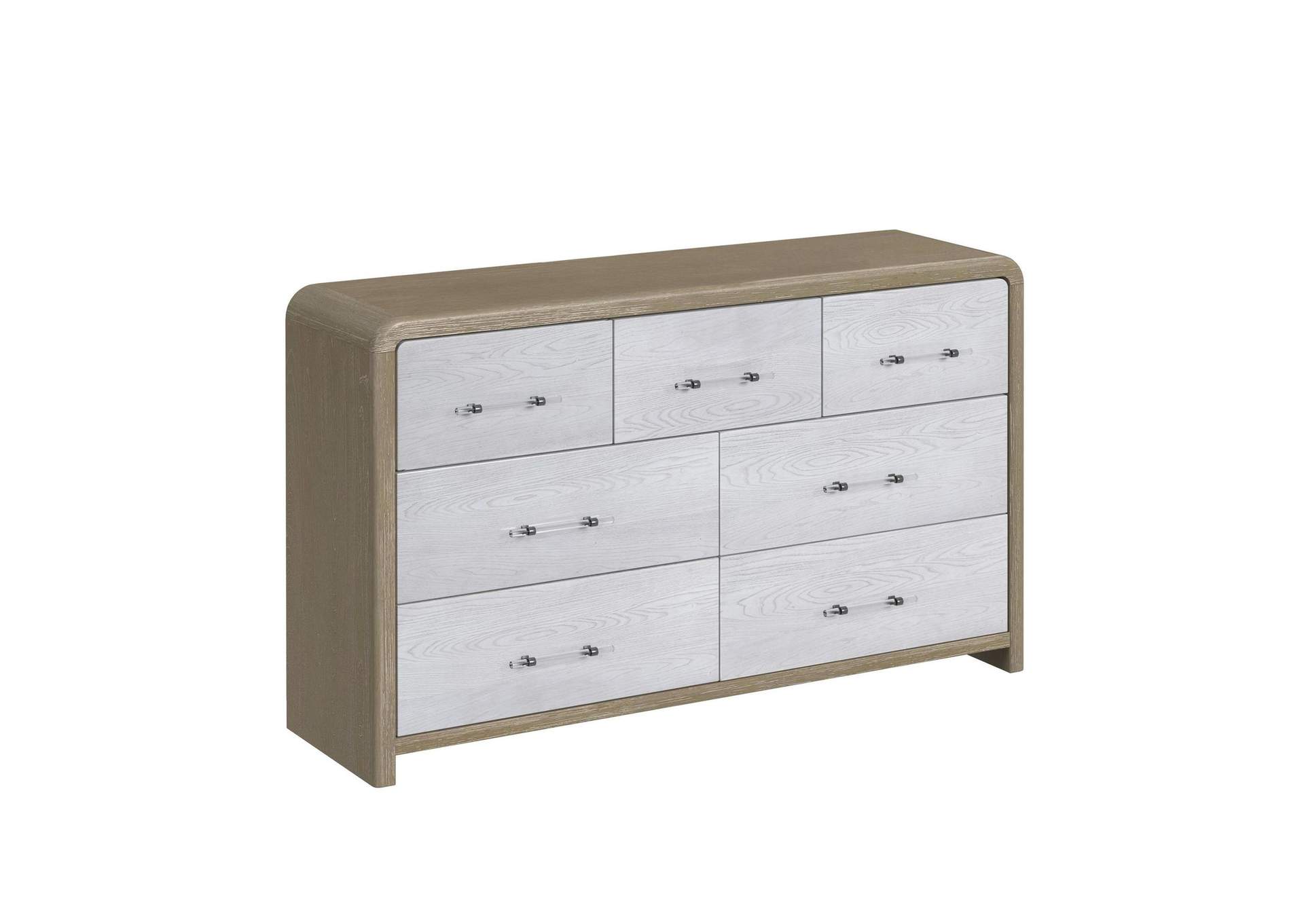 Sabrina 7 - Drawer Dresser In White And Brown Oak image 3