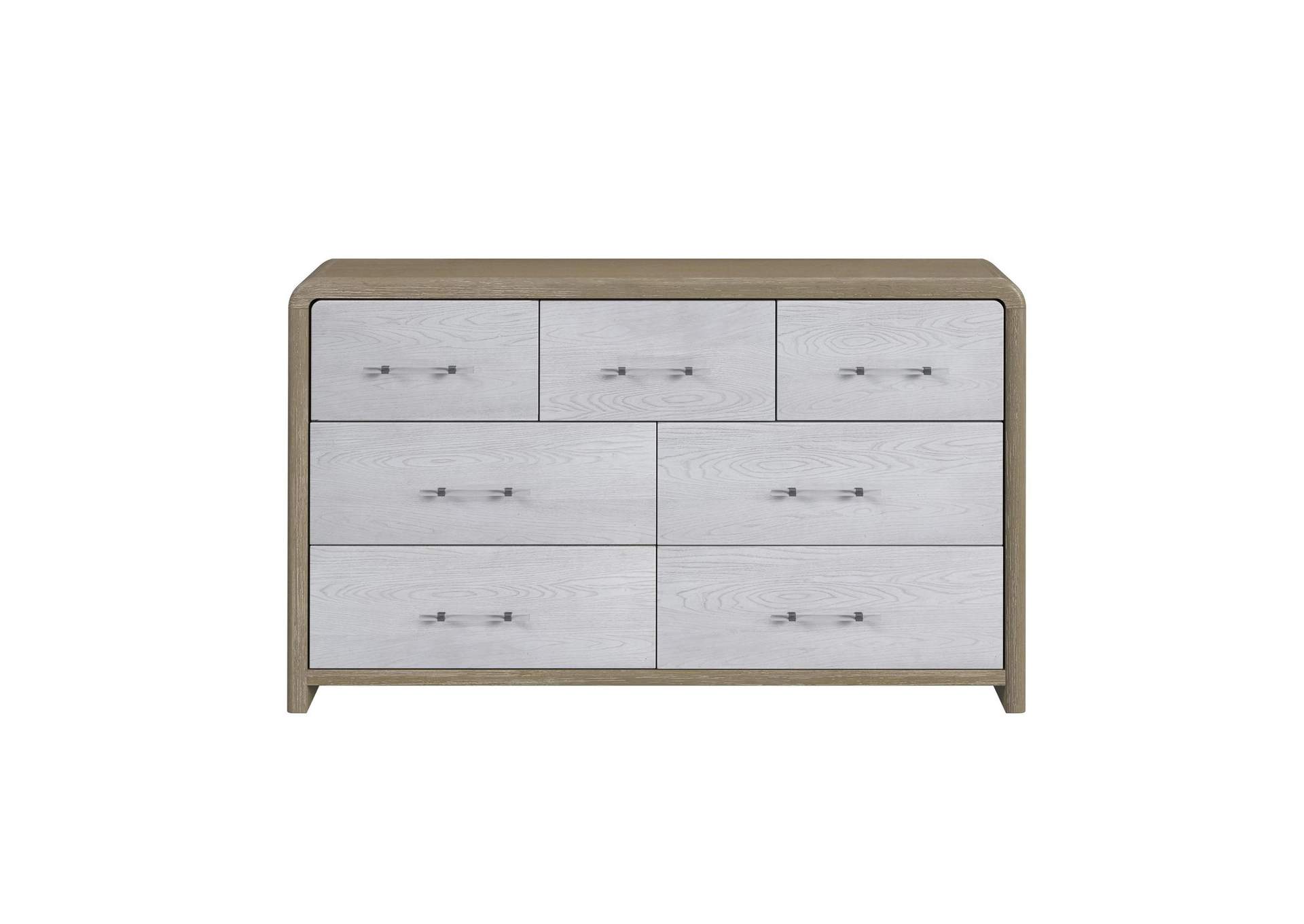 Sabrina 7 - Drawer Dresser In White And Brown Oak image 4