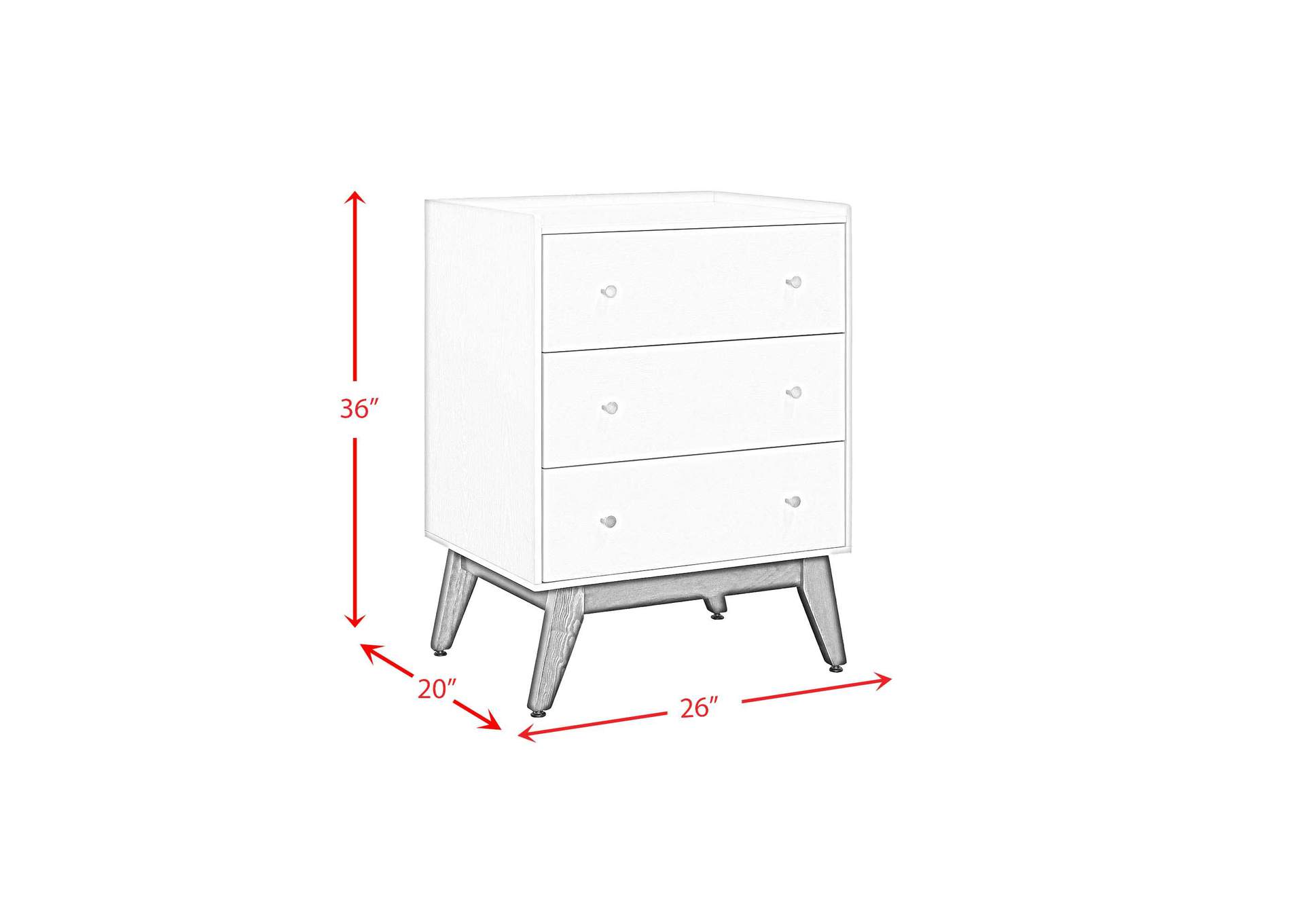 Sade 3 Drawer Chest In Walnut image 7