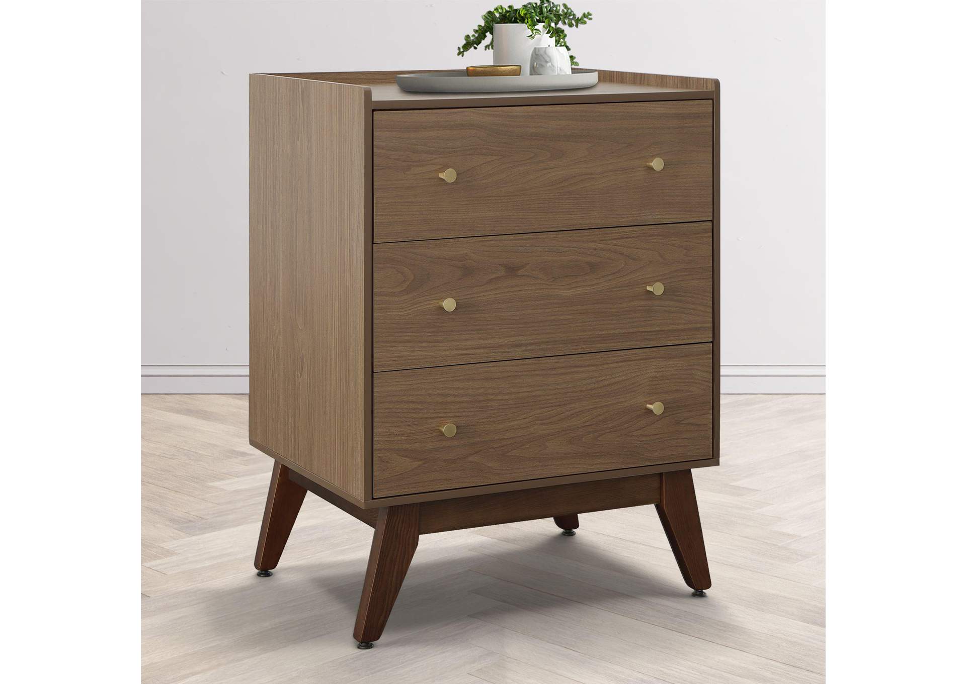 Sade 3 Drawer Chest In Walnut image 1