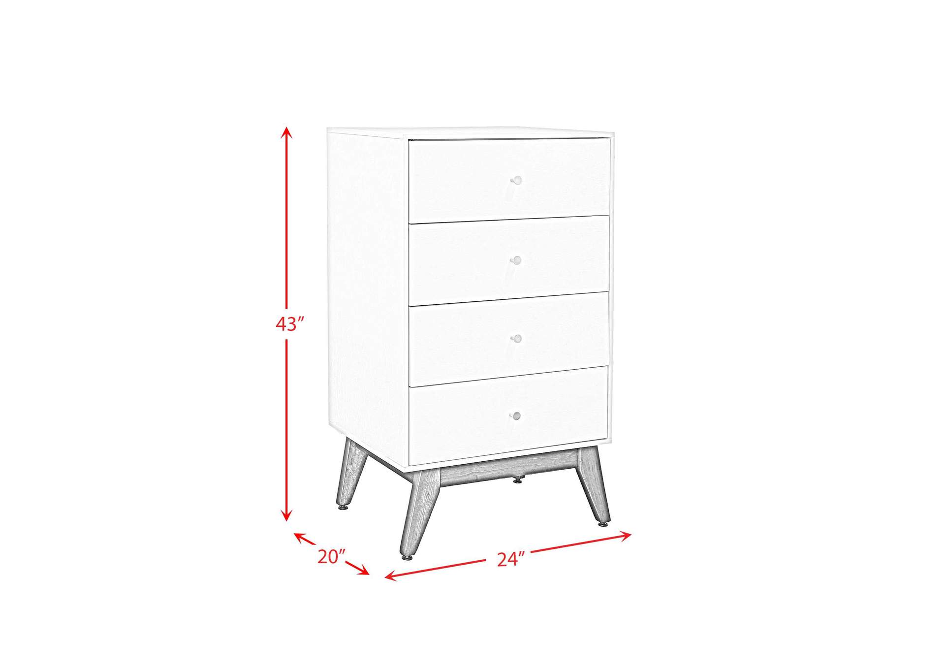 Sade 4 Drawer Chest In White image 8