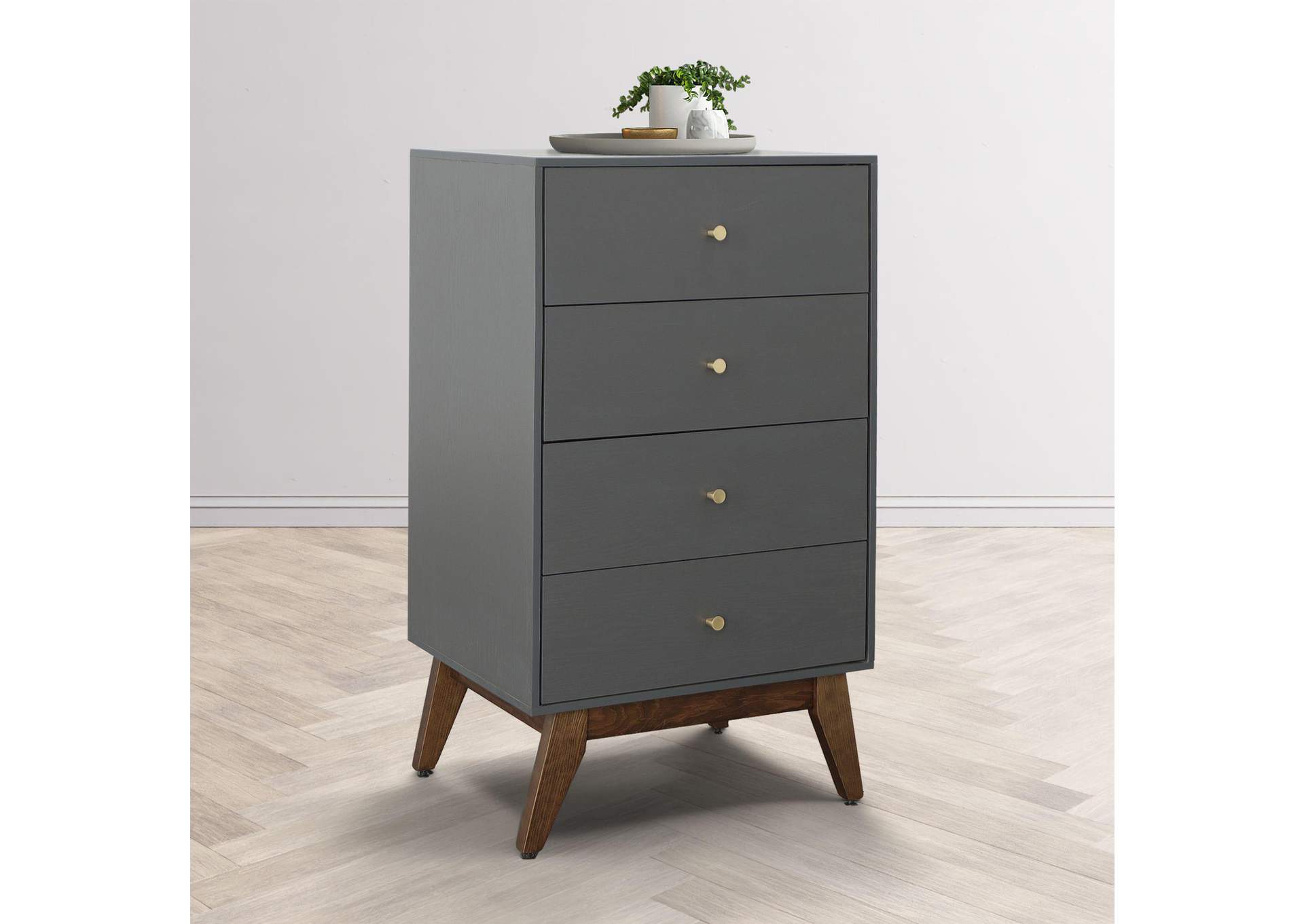Sade 4 Drawer Chest In Grey image 1