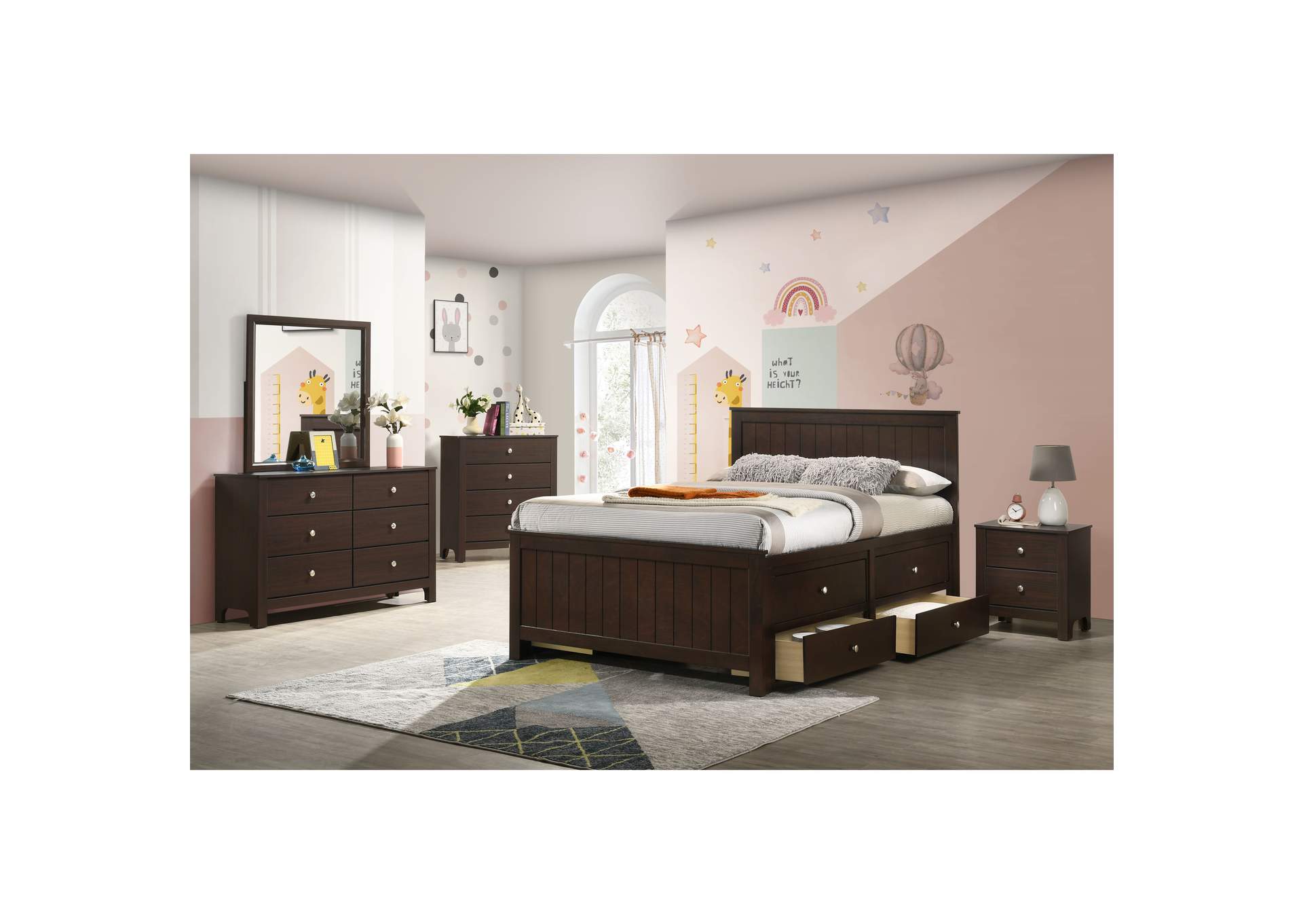 Sami Full Captains 3 Piece Bedroom Set In Espresso image 1