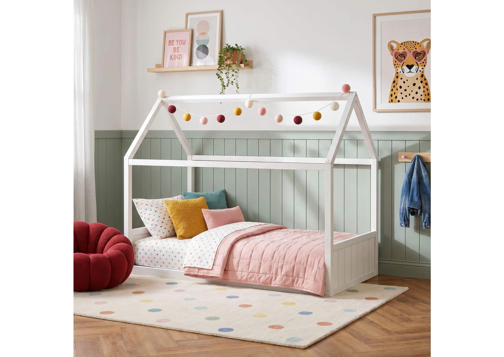 Sami Full Montessori Bed In White image 1